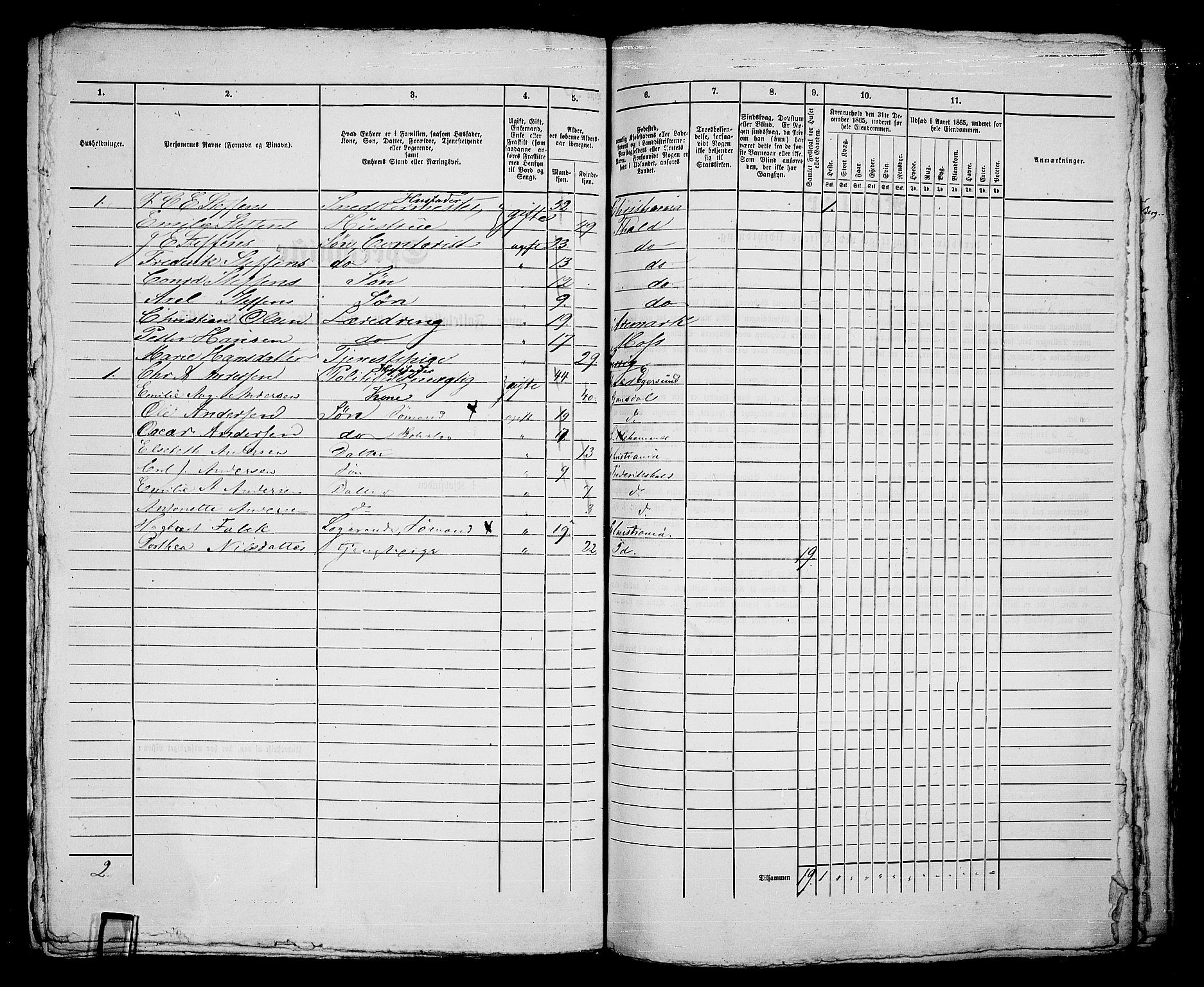 RA, 1865 census for Fredrikshald, 1865, p. 717