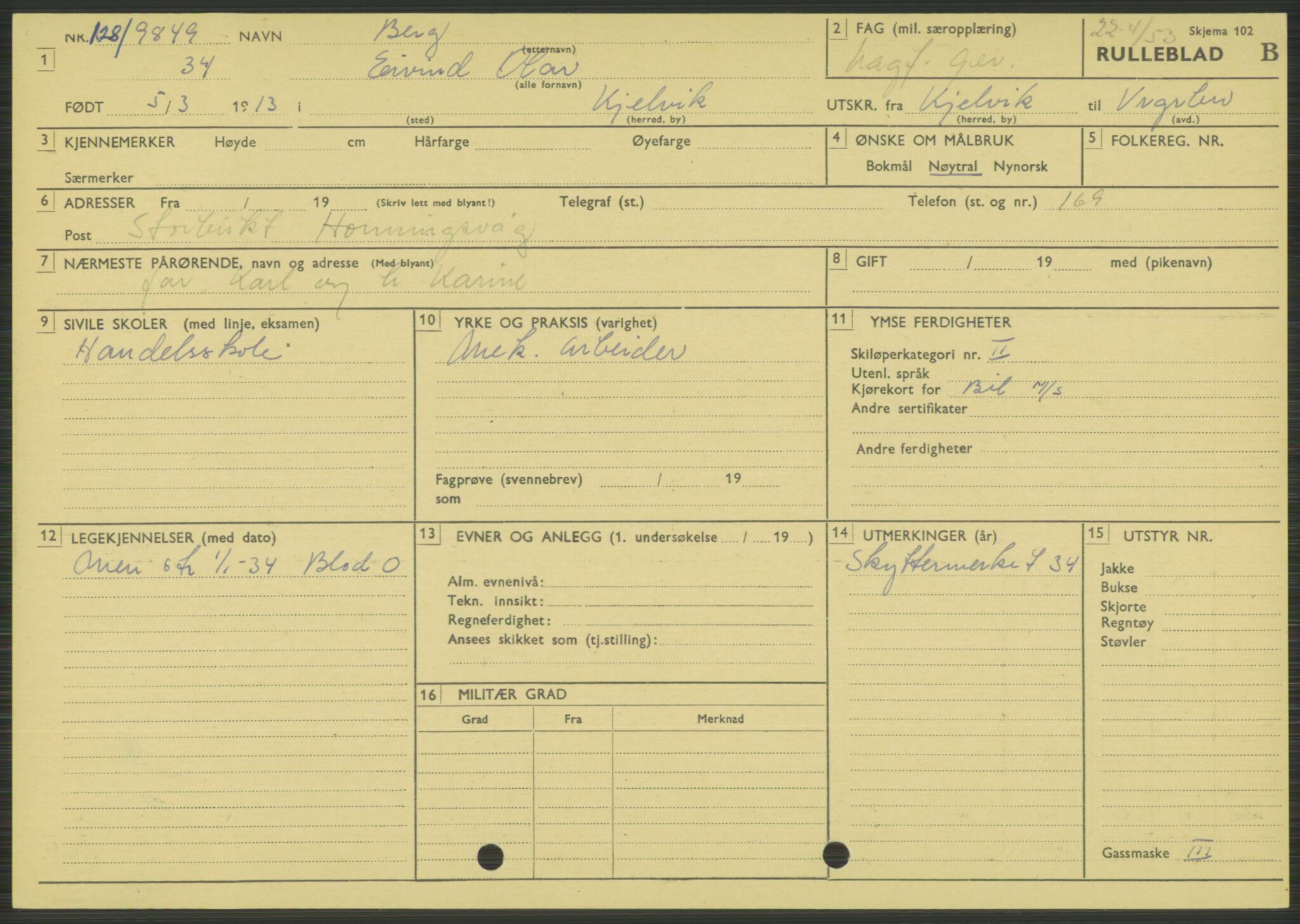 Forsvaret, Varanger bataljon, AV/RA-RAFA-2258/1/D/L0444: Rulleblad for menige født 1913-1914, 1913-1914, p. 40