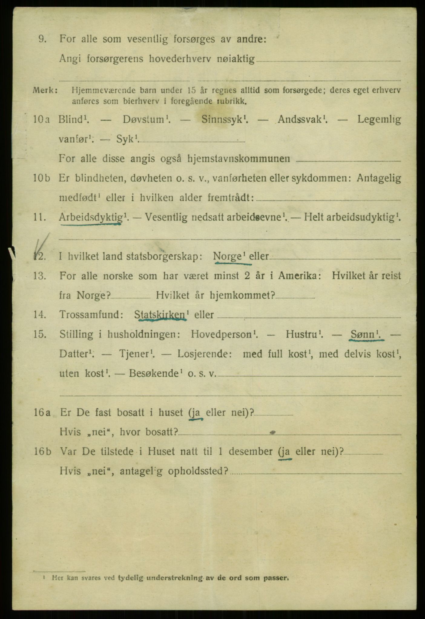 SAB, 1920 census for Bergen, 1920, p. 211065