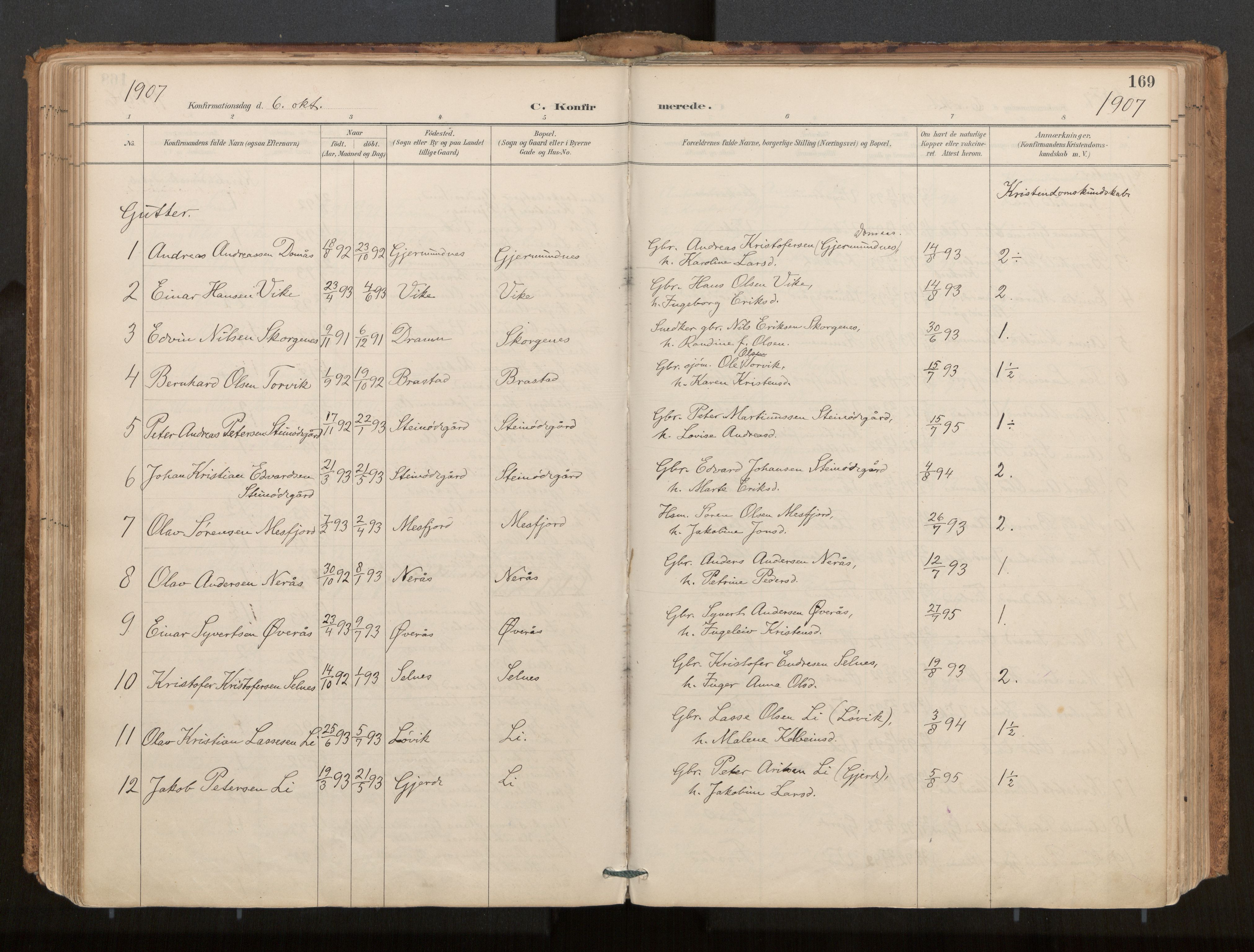 Ministerialprotokoller, klokkerbøker og fødselsregistre - Møre og Romsdal, AV/SAT-A-1454/539/L0531: Parish register (official) no. 539A04, 1887-1913, p. 169