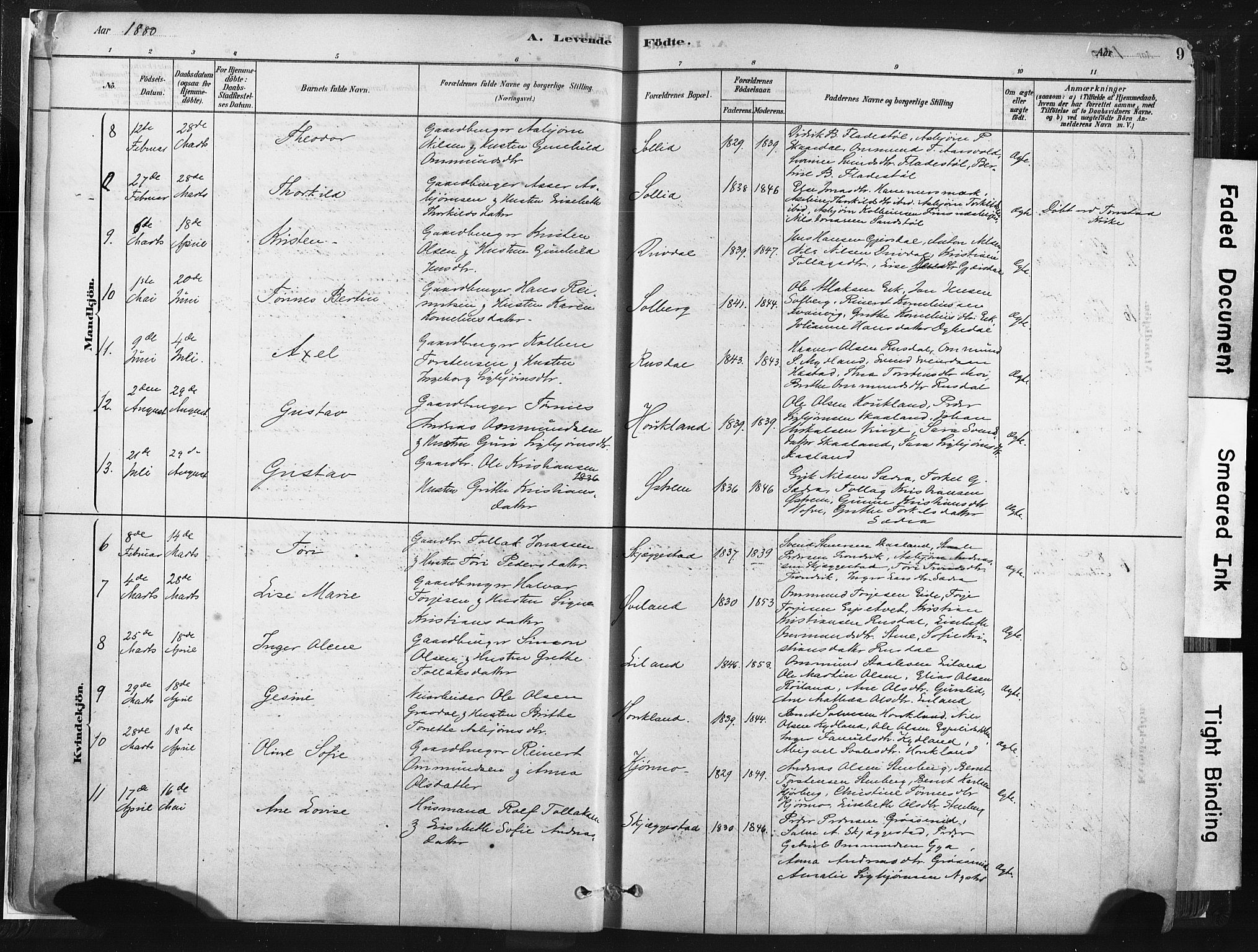 Lund sokneprestkontor, AV/SAST-A-101809/S06/L0011: Parish register (official) no. A 10, 1877-1904, p. 9