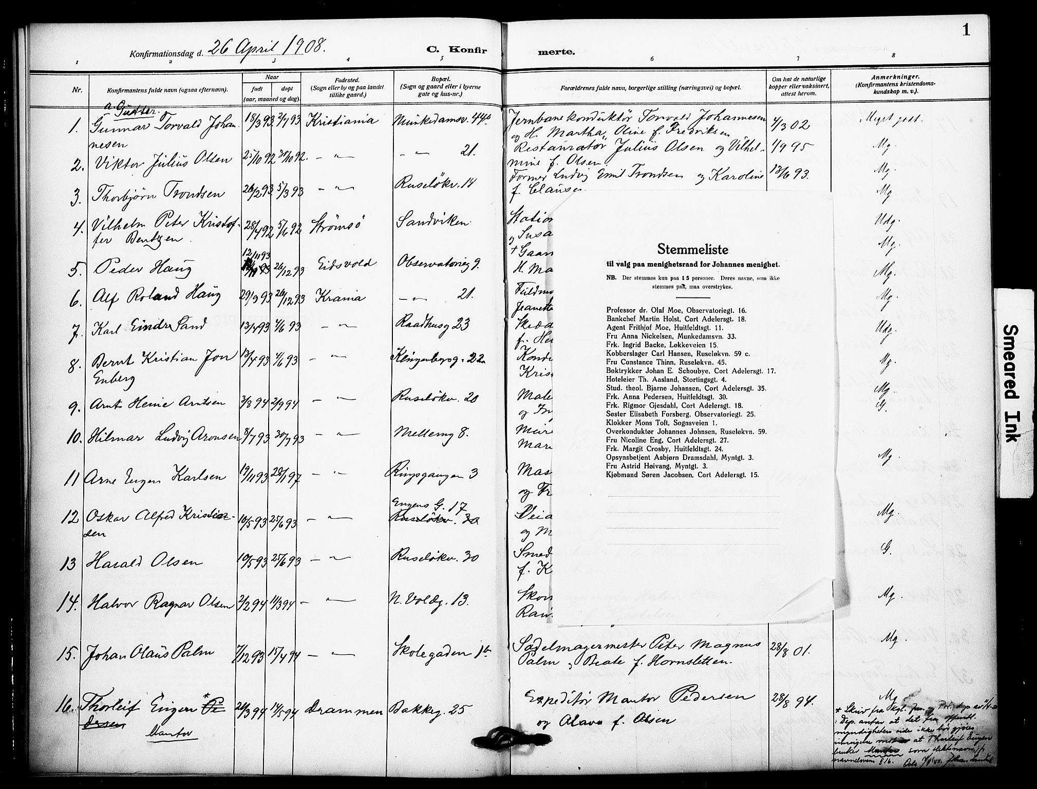 Johannes prestekontor Kirkebøker, AV/SAO-A-10852/F/Fa/L0011: Parish register (official) no. 11, 1908-1921