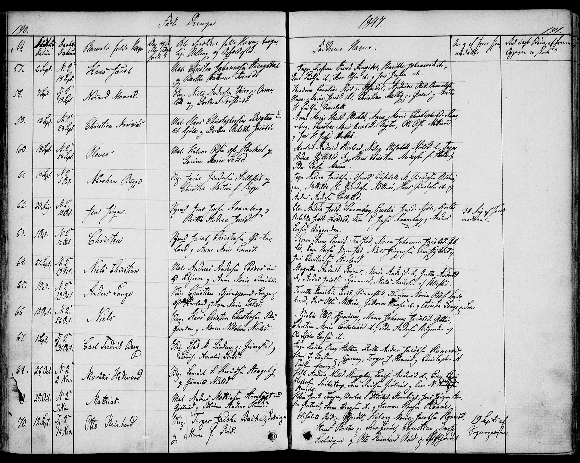 Nøtterøy kirkebøker, SAKO/A-354/F/Fa/L0005: Parish register (official) no. I 5, 1839-1852, p. 190-191