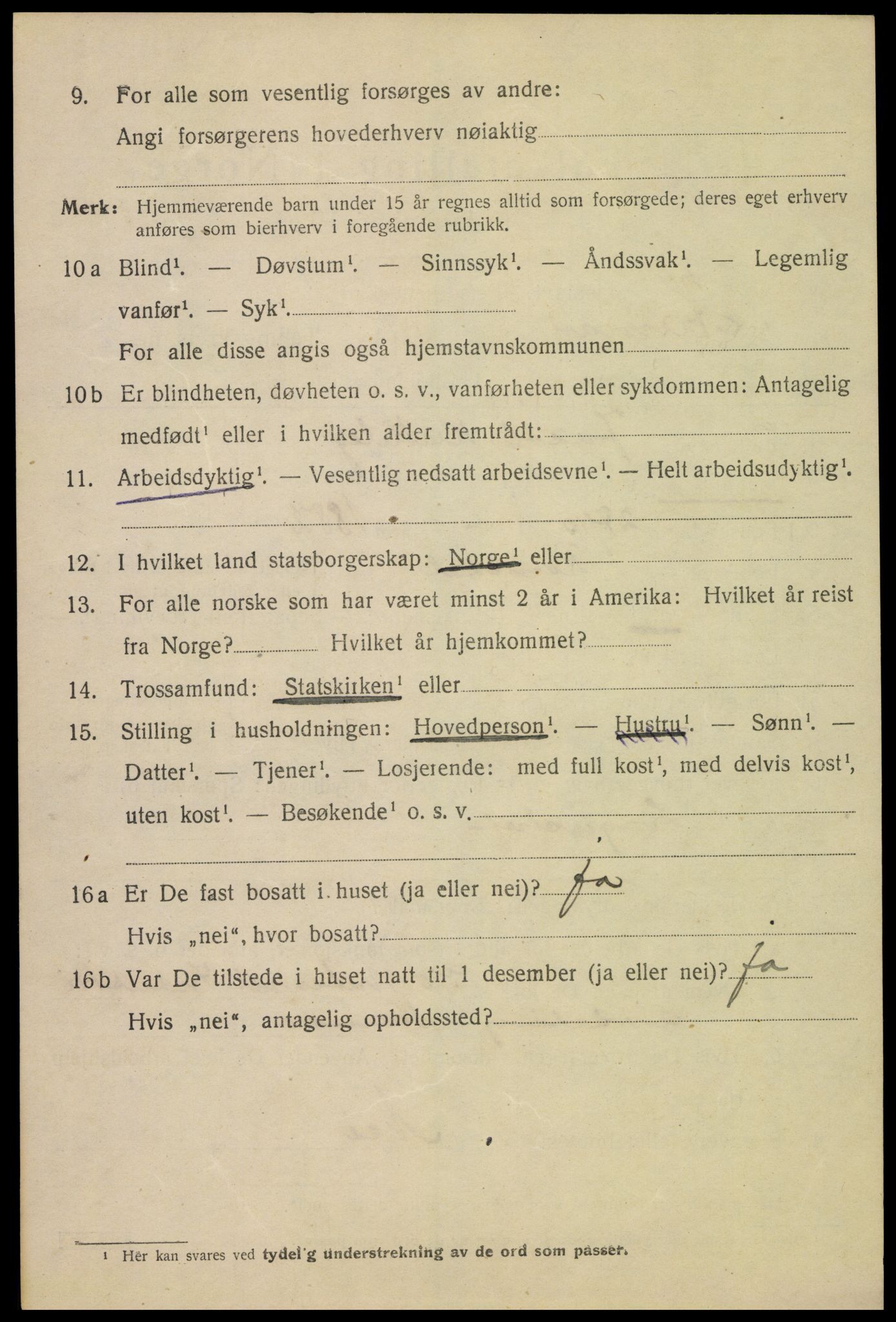 SAH, 1920 census for Hamar, 1920, p. 6088