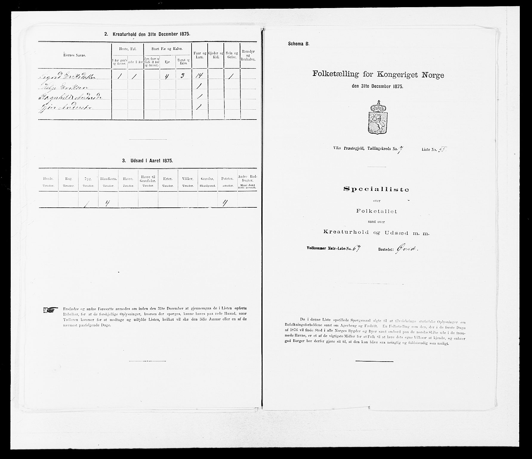 SAB, 1875 census for 1417P Vik, 1875, p. 921