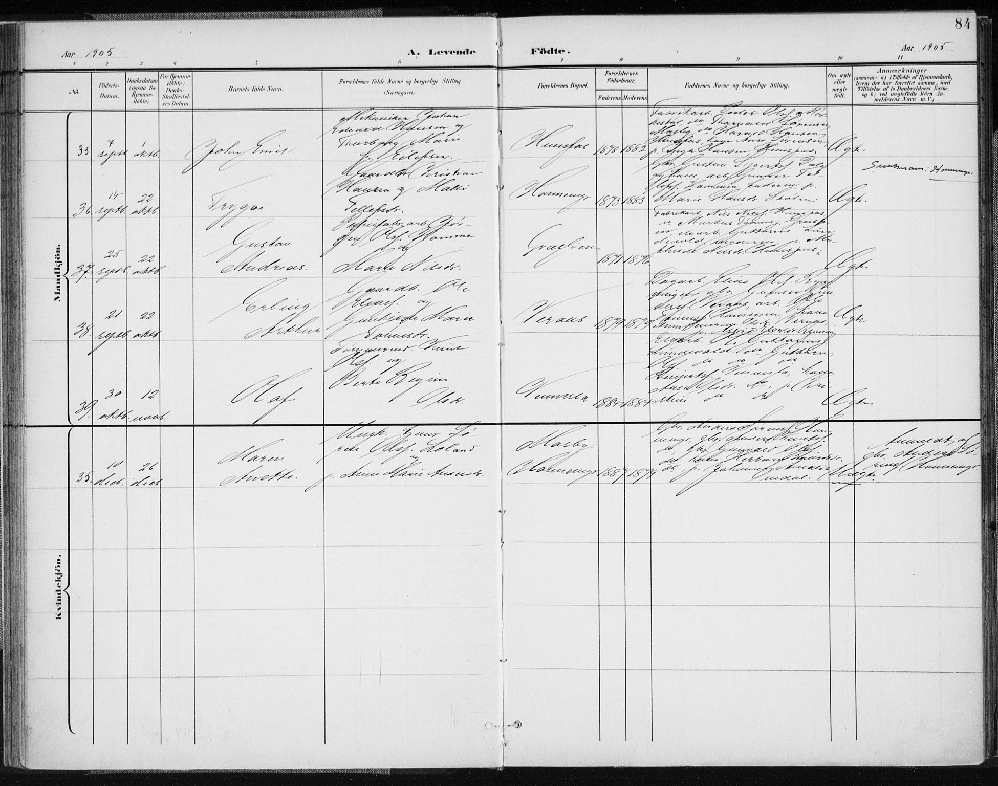 Vennesla sokneprestkontor, AV/SAK-1111-0045/Fa/Fab/L0005: Parish register (official) no. A 5, 1897-1909, p. 84