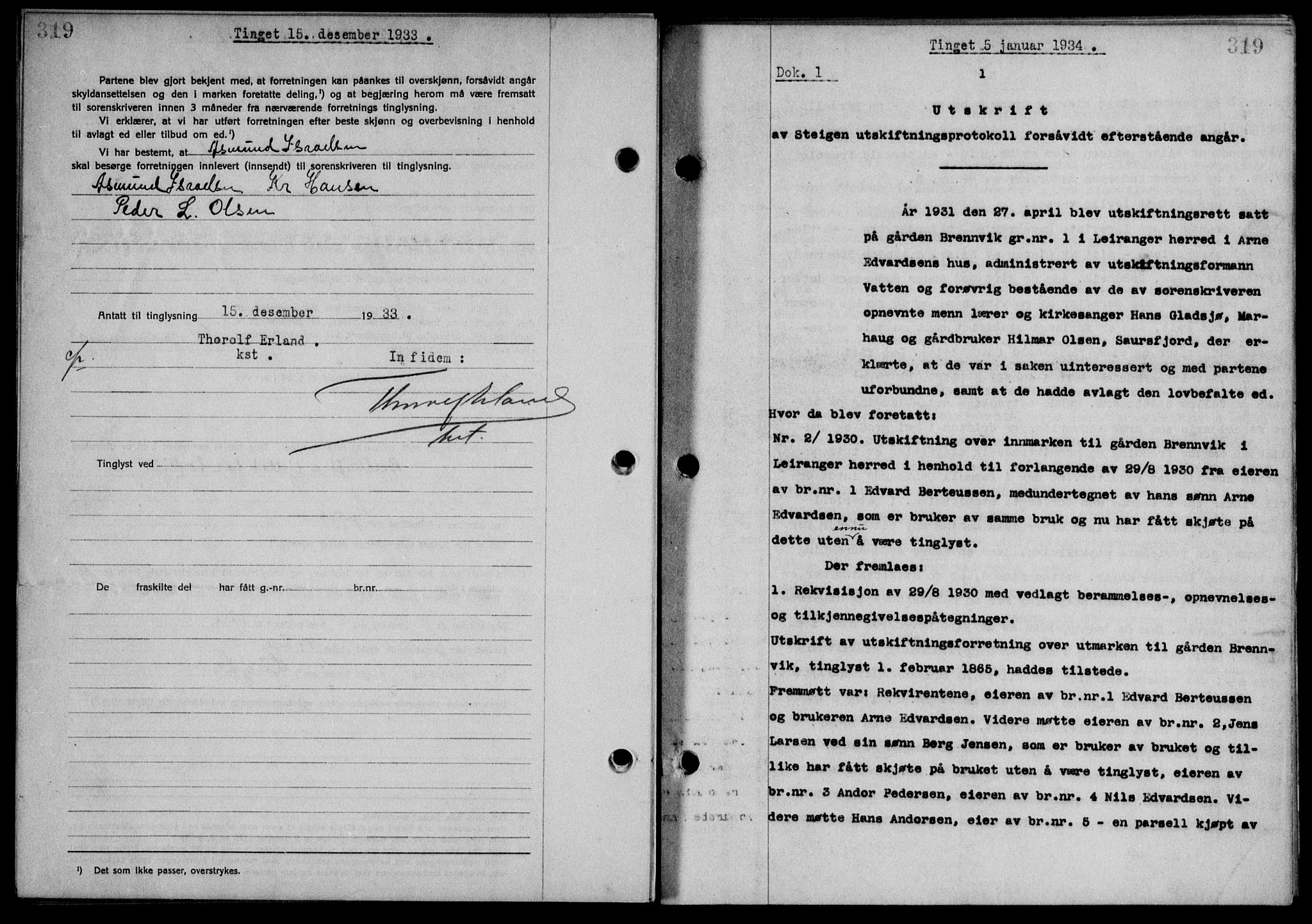 Steigen og Ofoten sorenskriveri, SAT/A-0030/1/2/2C/L0023/0002: Mortgage book no. 26-II og 27, 1933-1934, Deed date: 05.01.1934