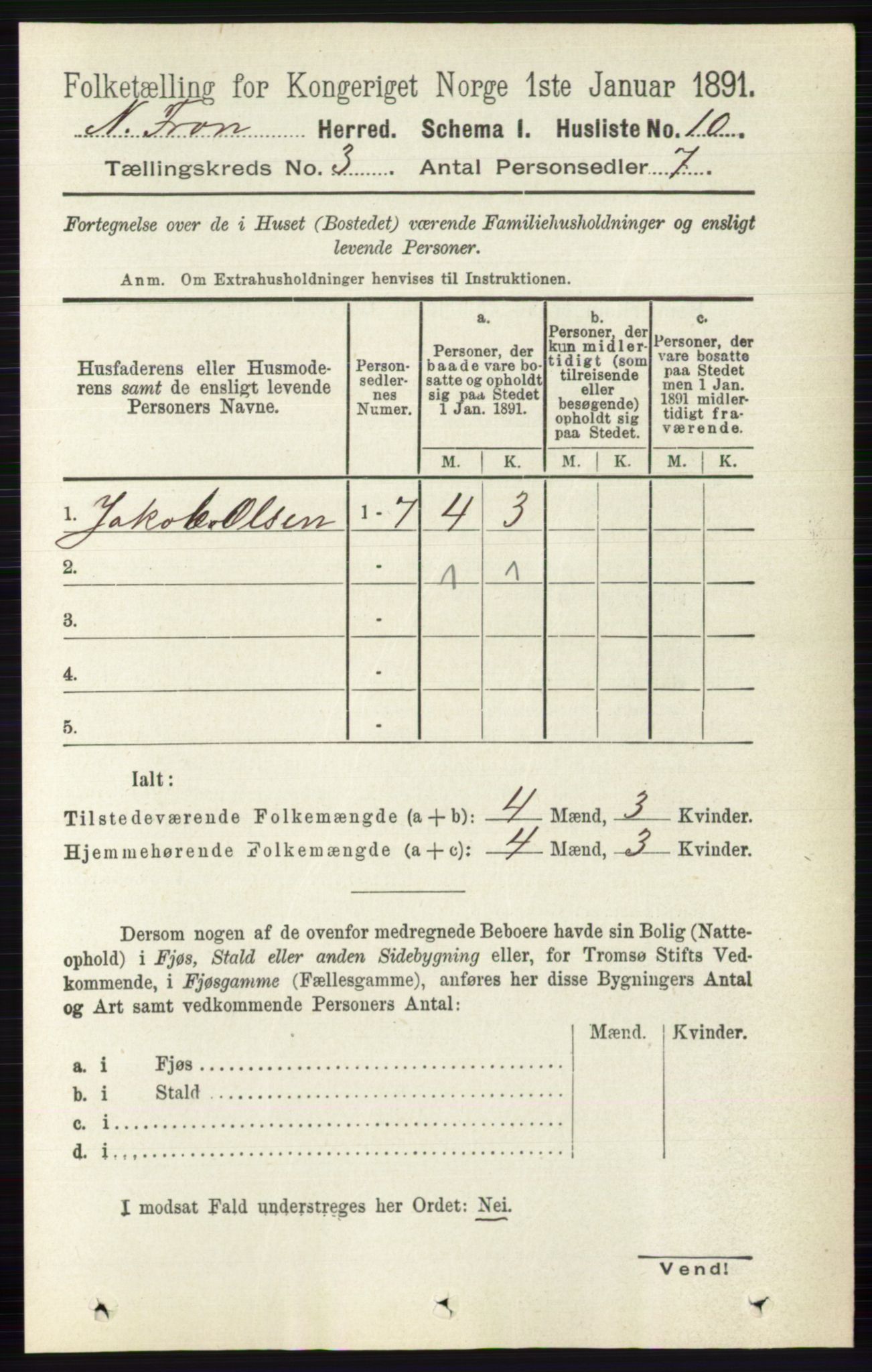 RA, 1891 census for 0518 Nord-Fron, 1891, p. 766