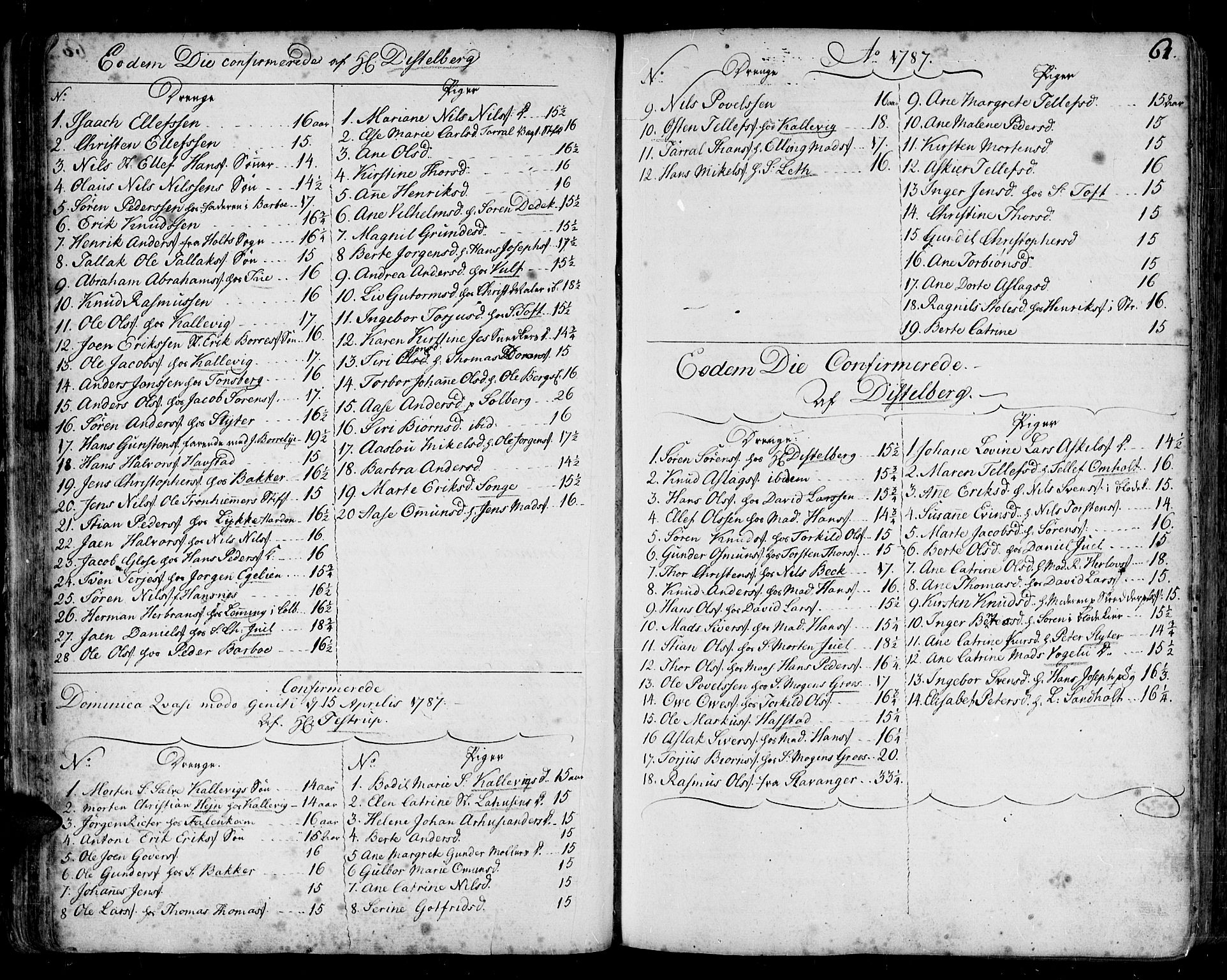 Arendal sokneprestkontor, Trefoldighet, SAK/1111-0040/F/Fa/L0001: Parish register (official) no. A 1, 1703-1815, p. 61