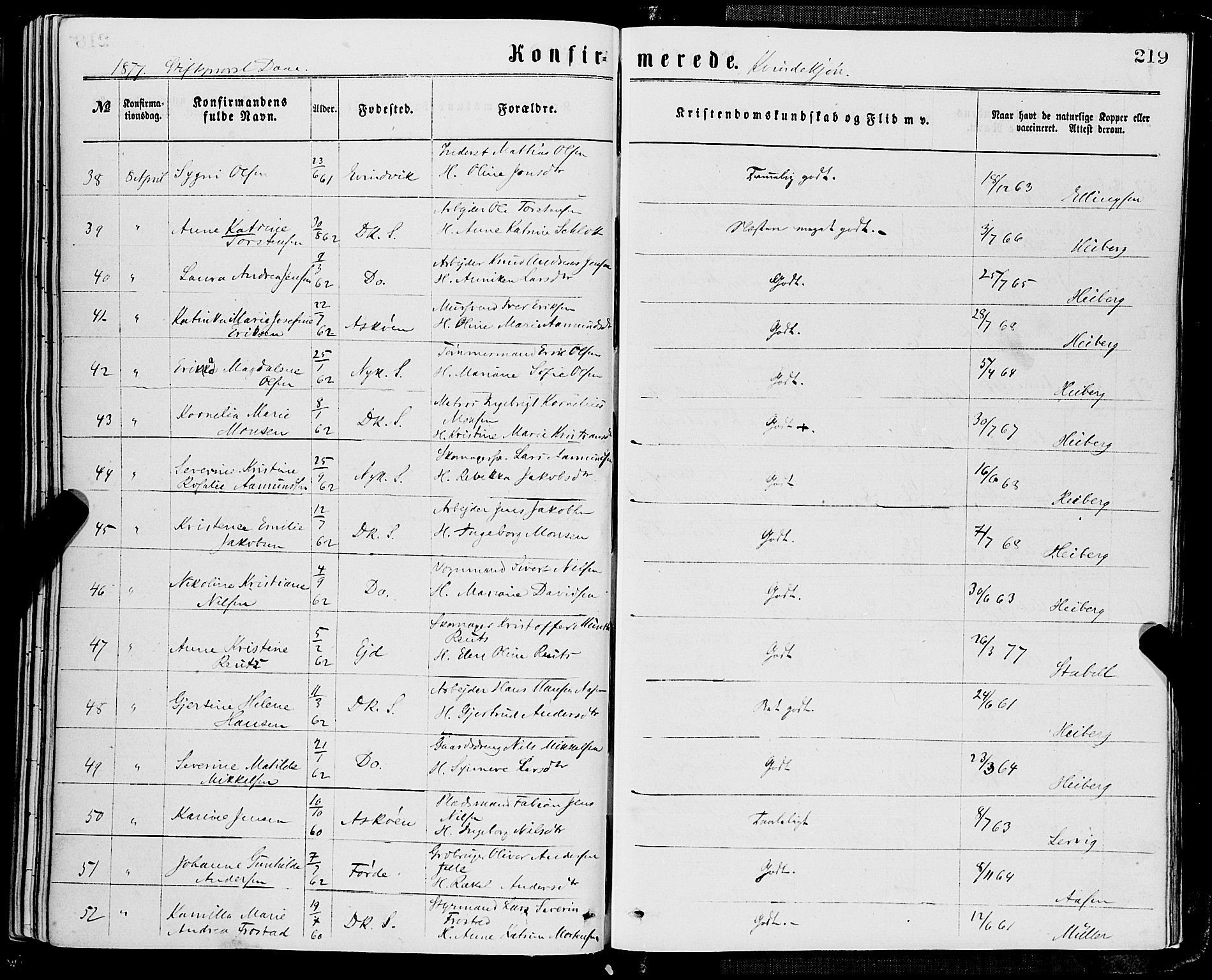 Domkirken sokneprestembete, AV/SAB-A-74801/H/Haa/L0029: Parish register (official) no. C 4, 1864-1879, p. 219