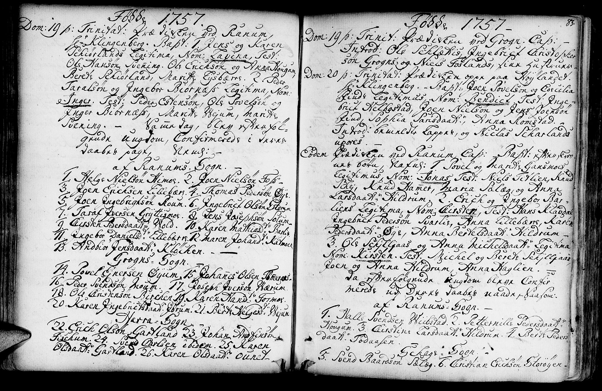 Ministerialprotokoller, klokkerbøker og fødselsregistre - Nord-Trøndelag, SAT/A-1458/764/L0542: Parish register (official) no. 764A02, 1748-1779, p. 83