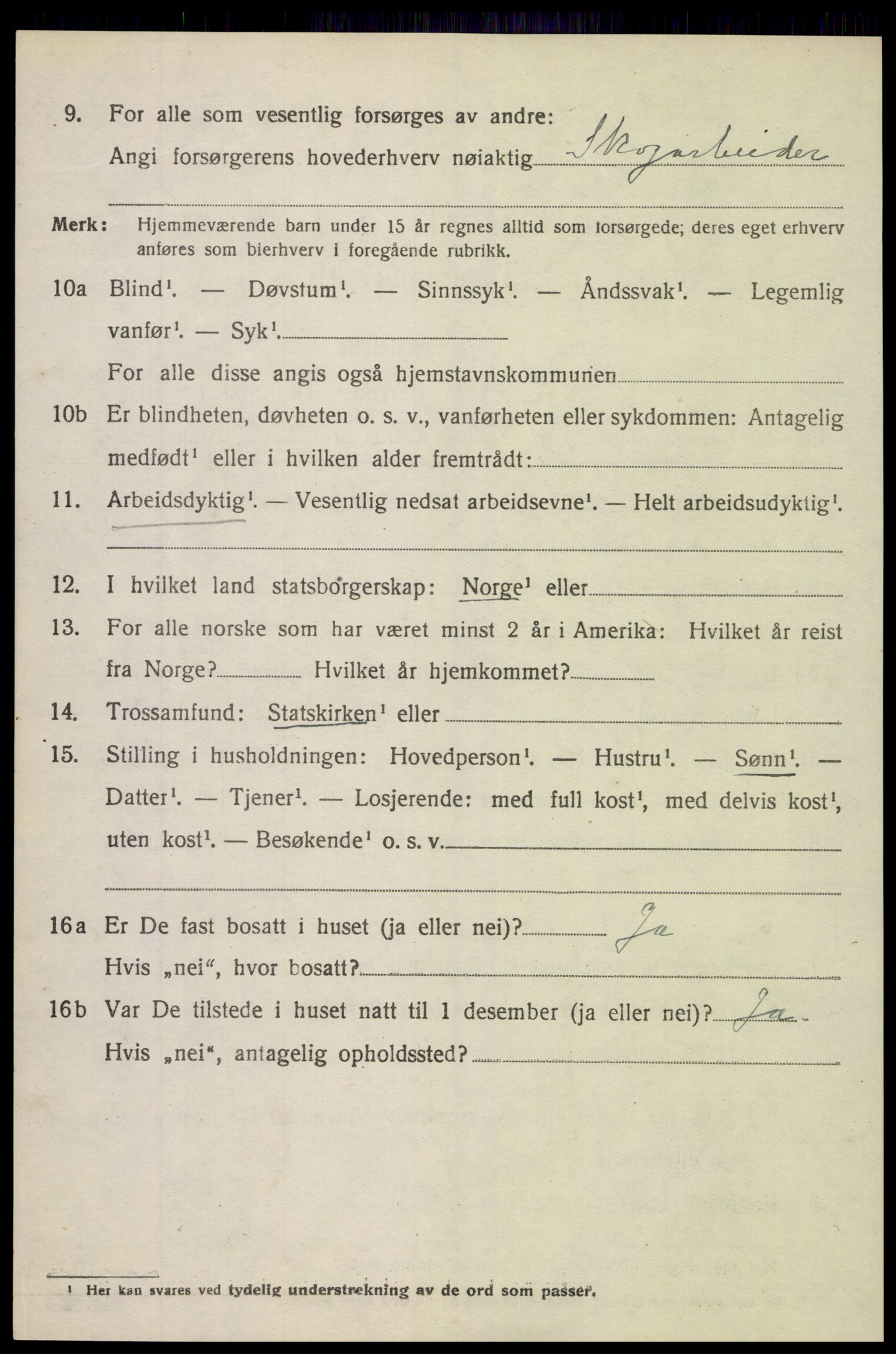 SAK, 1920 census for Holt, 1920, p. 5425