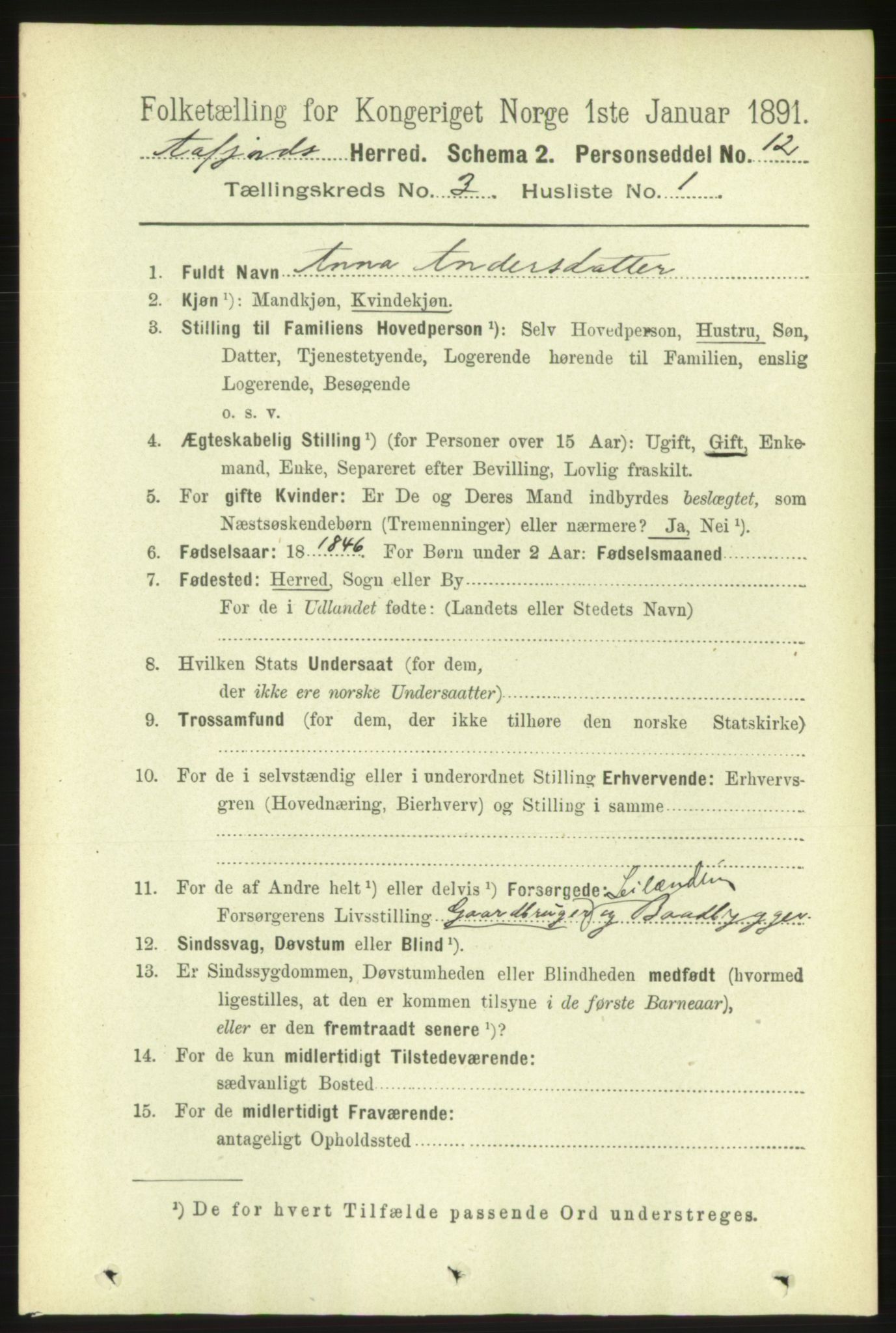 RA, 1891 census for 1630 Åfjord, 1891, p. 583