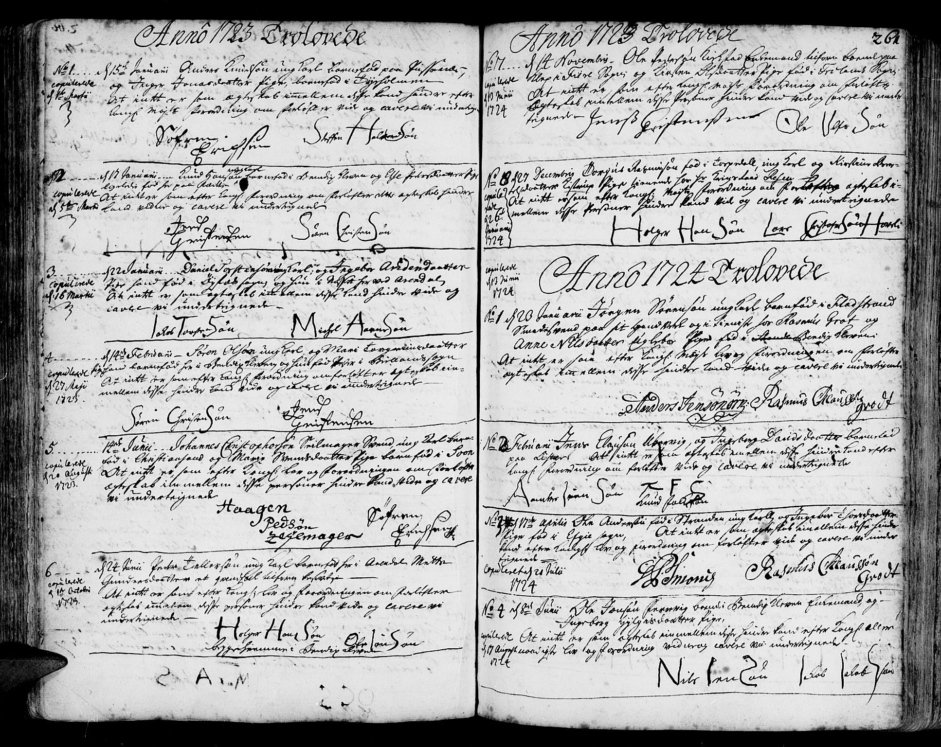 Arendal sokneprestkontor, Trefoldighet, SAK/1111-0040/F/Fa/L0001: Parish register (official) no. A 1, 1703-1815, p. 261