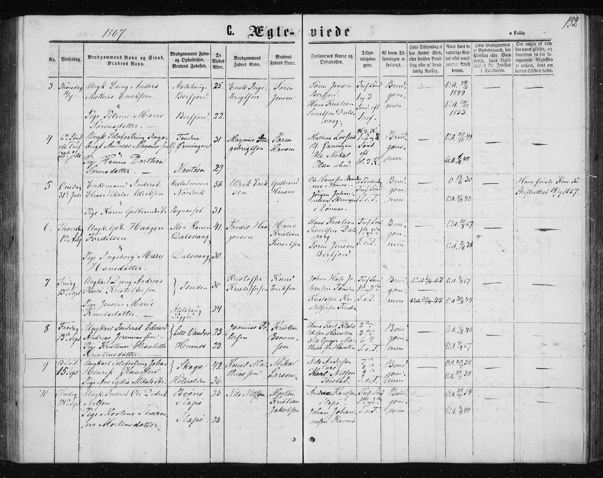 Ministerialprotokoller, klokkerbøker og fødselsregistre - Nordland, AV/SAT-A-1459/834/L0505: Parish register (official) no. 834A03, 1862-1871, p. 132