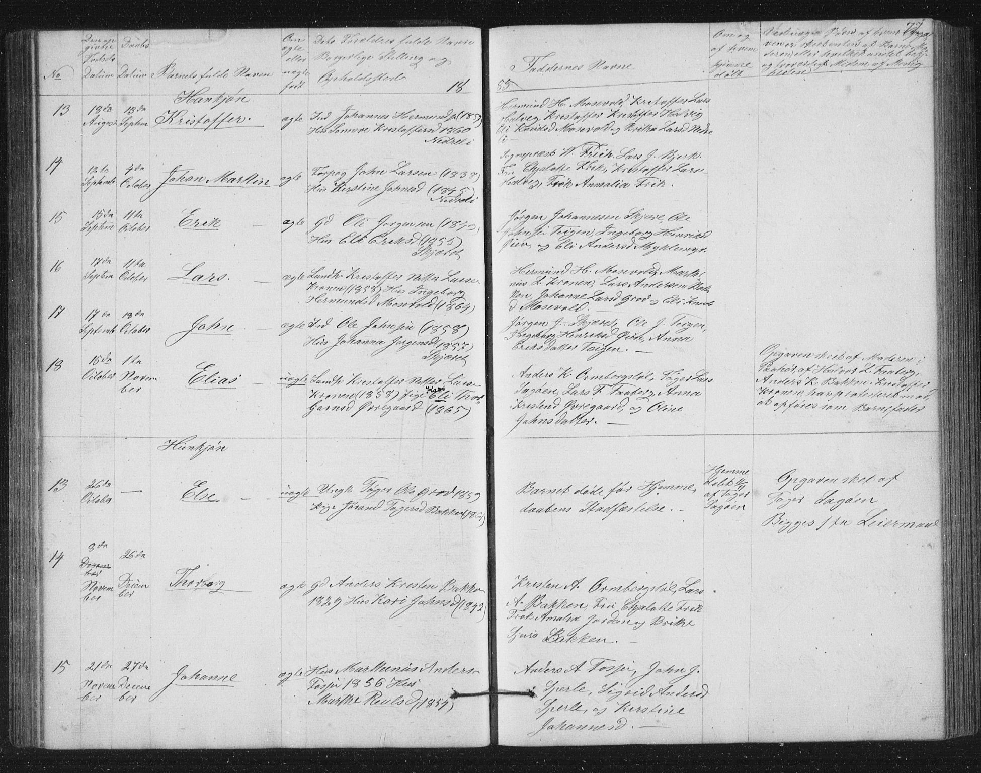 Jostedal sokneprestembete, SAB/A-80601/H/Hab/Haba/L0001: Parish register (copy) no. A 1, 1861-1906, p. 77