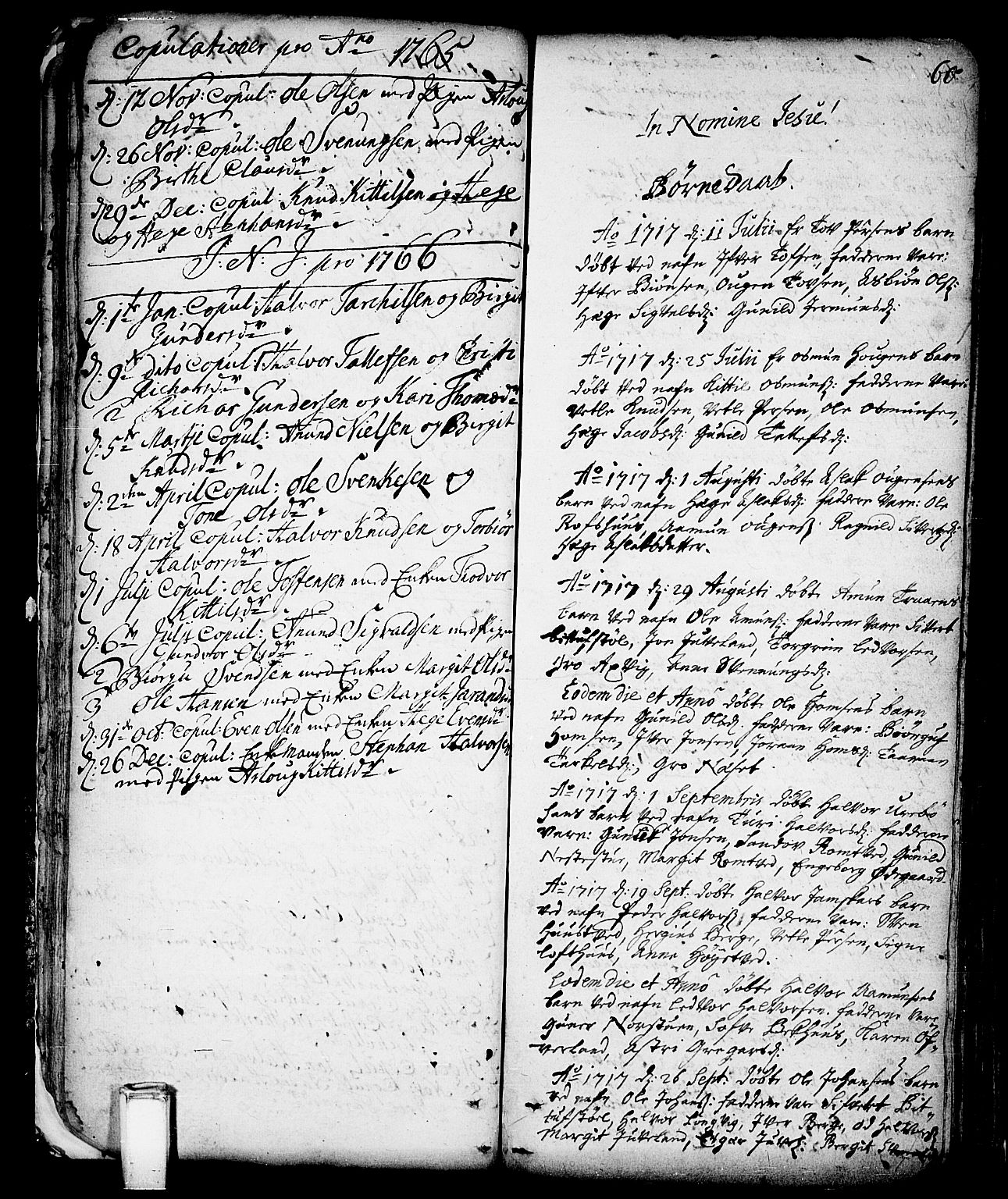 Vinje kirkebøker, SAKO/A-312/F/Fa/L0001: Parish register (official) no. I 1, 1717-1766, p. 60
