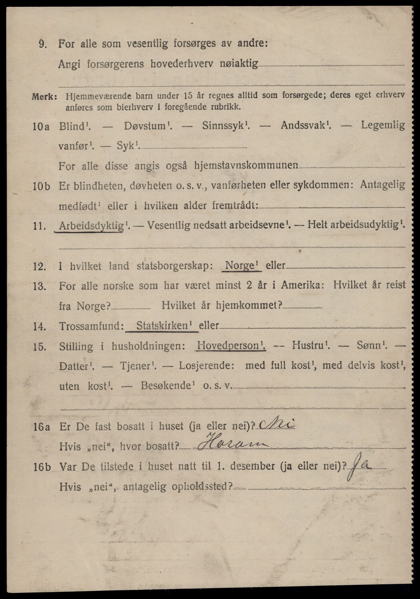 SAT, 1920 census for Vestnes, 1920, p. 5578