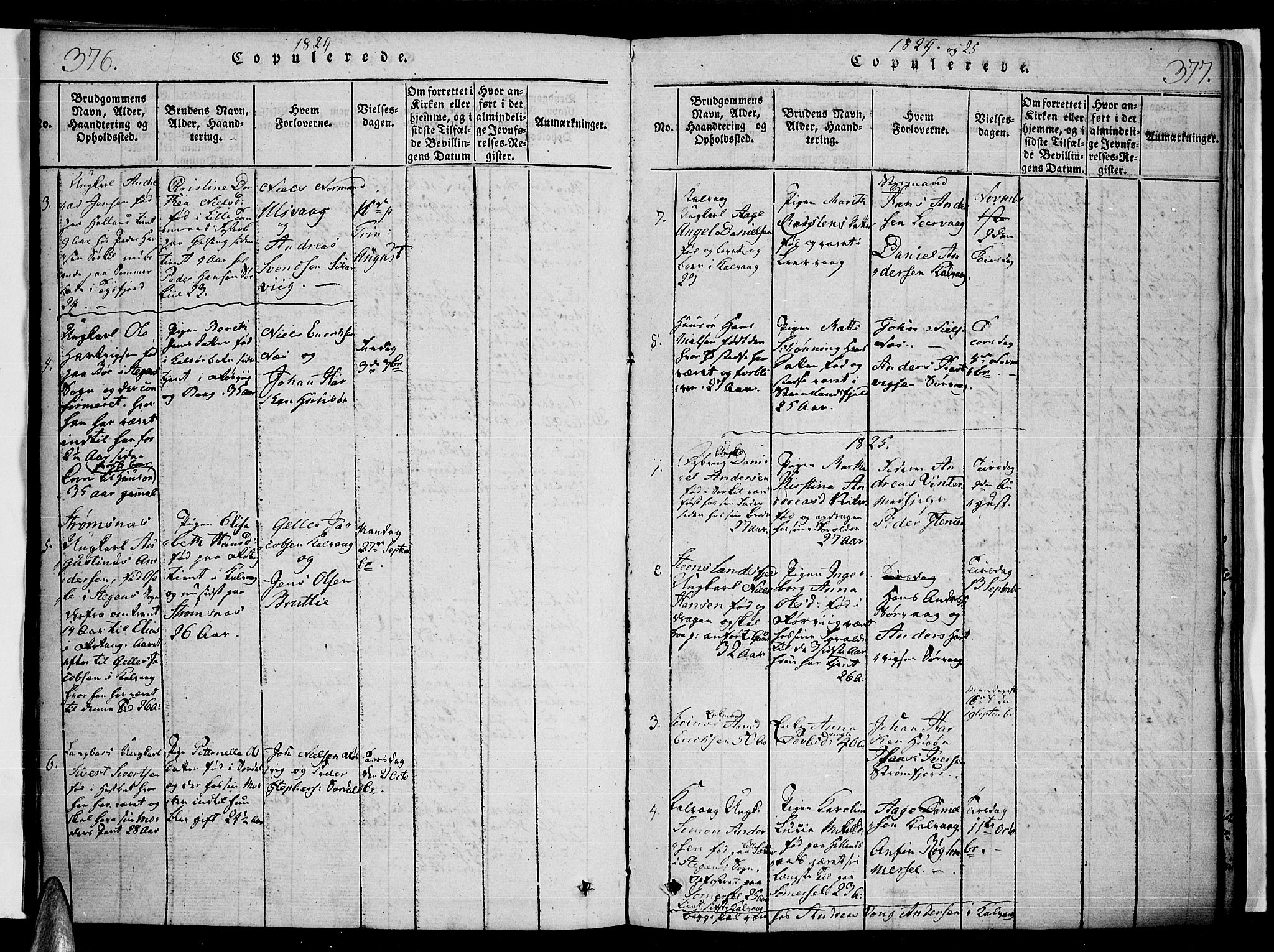 Ministerialprotokoller, klokkerbøker og fødselsregistre - Nordland, AV/SAT-A-1459/859/L0842: Parish register (official) no. 859A02, 1821-1839, p. 376-377