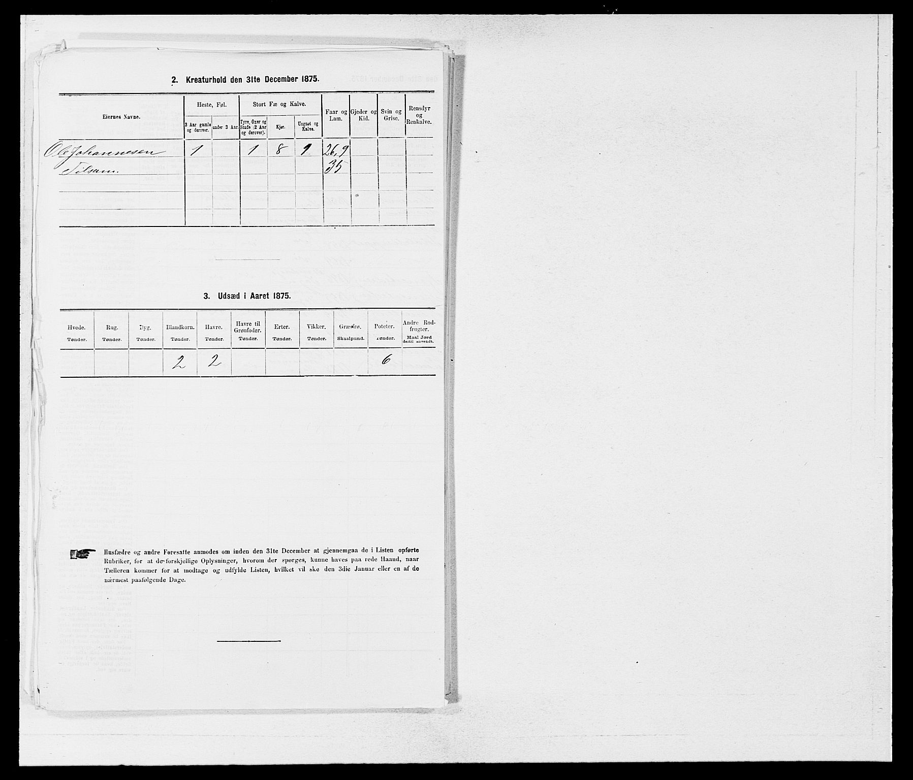 SAB, 1875 census for 1253P Hosanger, 1875, p. 151