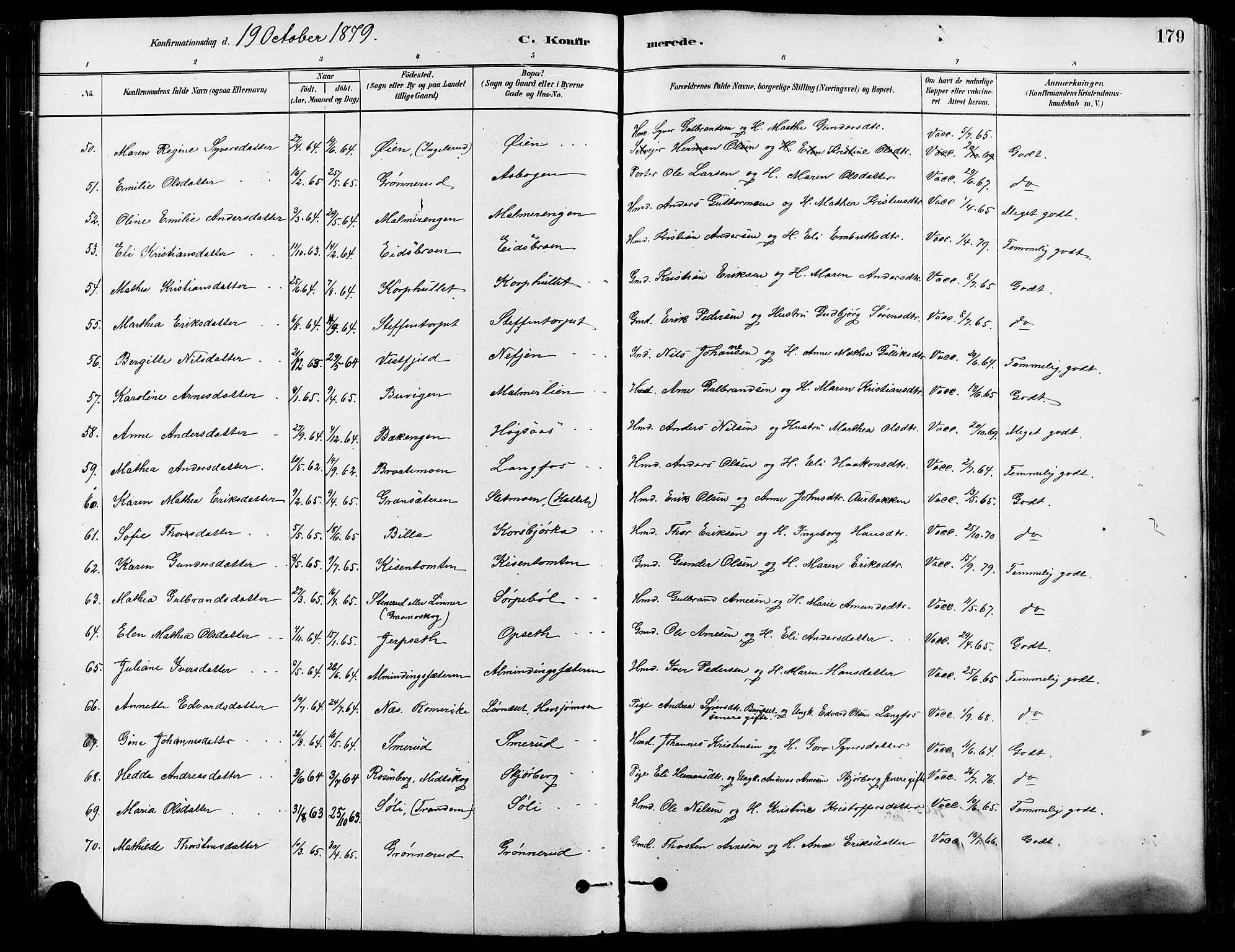 Eidskog prestekontor, AV/SAH-PREST-026/H/Ha/Haa/L0003: Parish register (official) no. 3, 1879-1892, p. 179