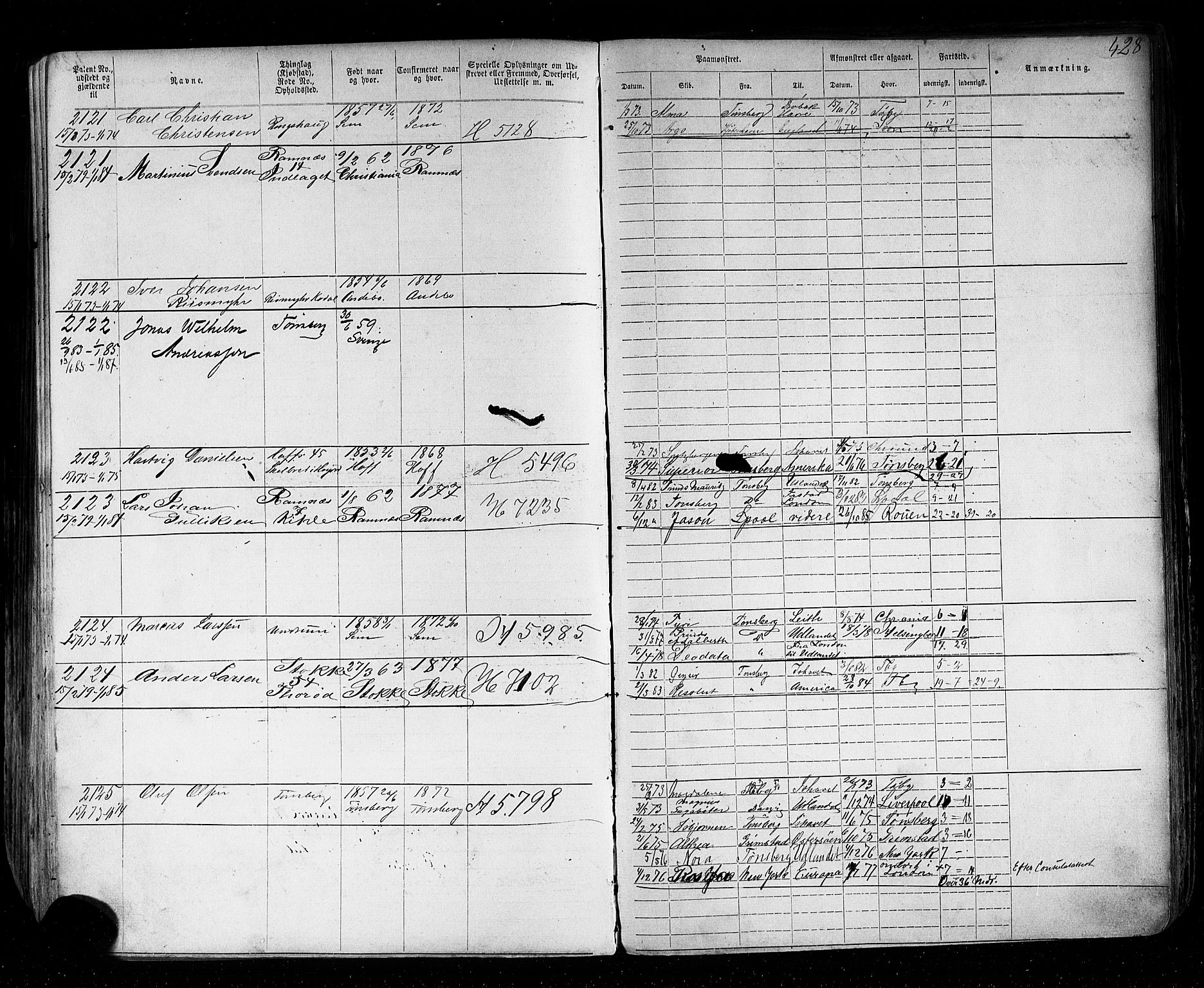 Tønsberg innrulleringskontor, AV/SAKO-A-786/F/Fb/L0002: Annotasjonsrulle Patent nr. 1-2635, 1869-1877, p. 469