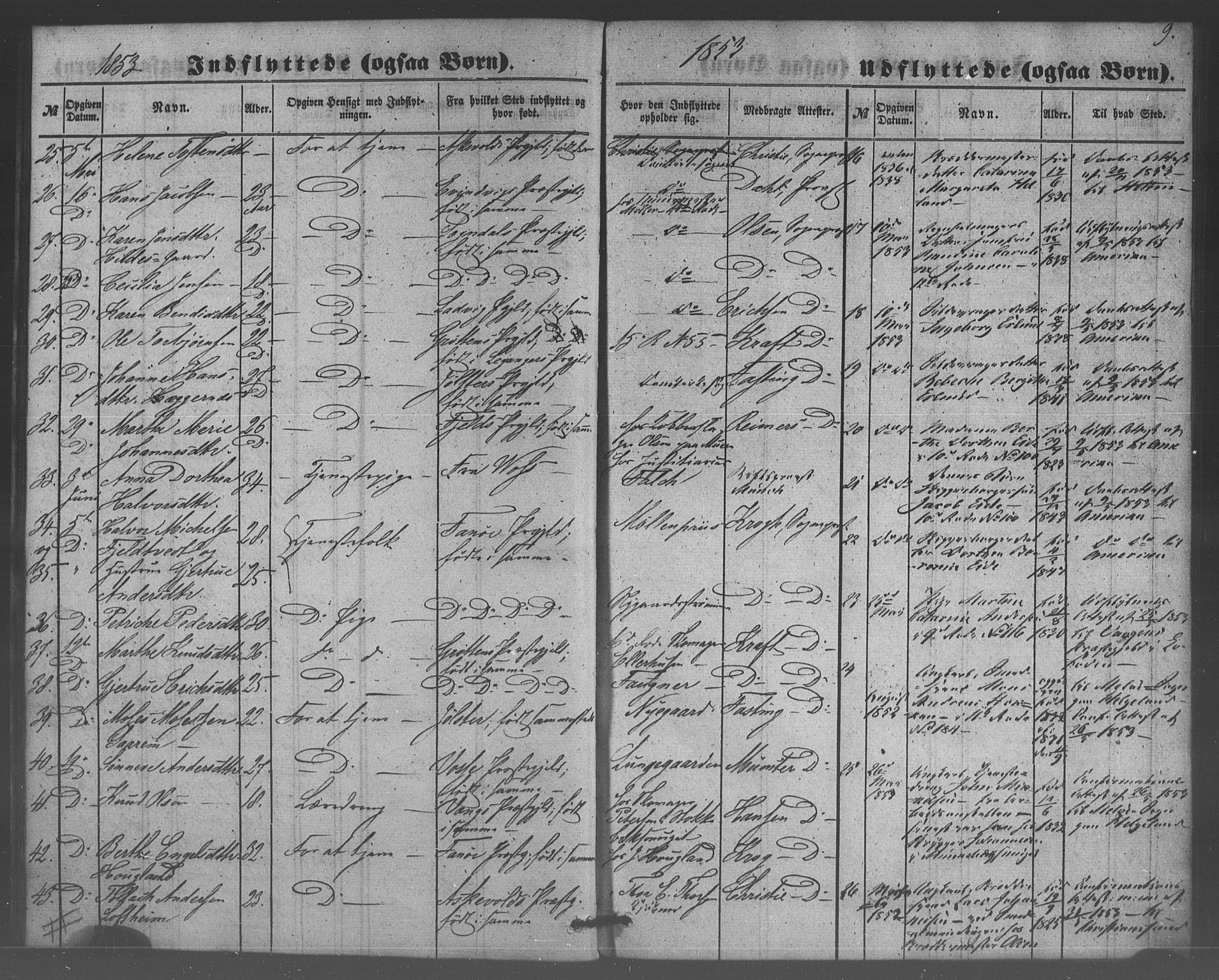 Domkirken sokneprestembete, AV/SAB-A-74801/H/Haa/L0047: Parish register (official) no. F 2, 1852-1868, p. 9