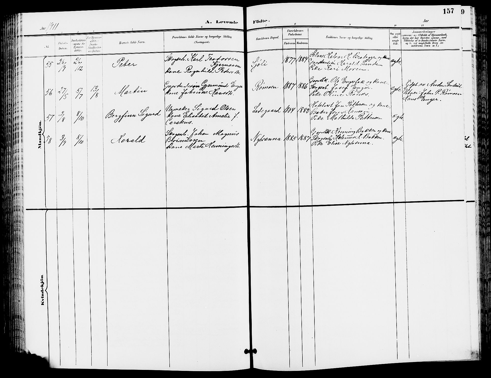 Trysil prestekontor, AV/SAH-PREST-046/H/Ha/Hab/L0006: Parish register (copy) no. 6, 1896-1912, p. 157