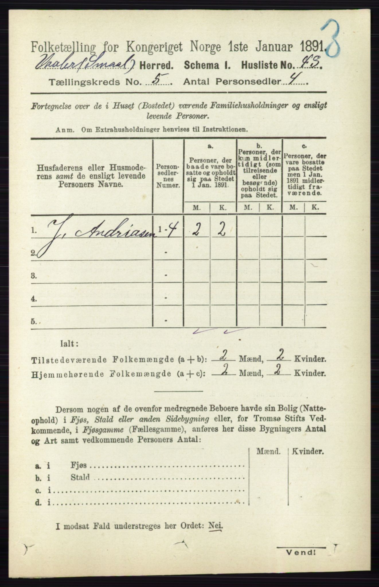 RA, 1891 census for 0137 Våler, 1891, p. 1972