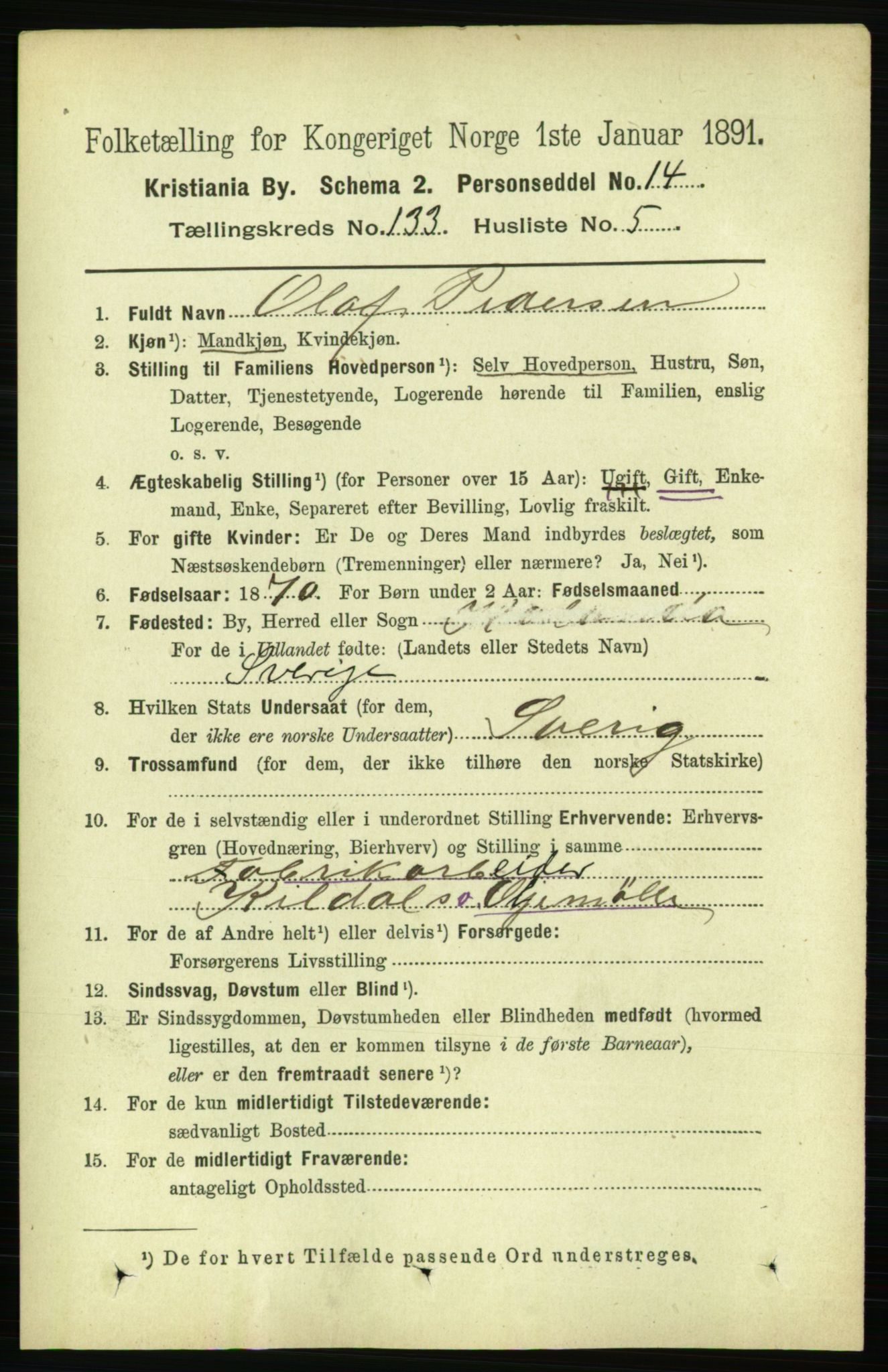 RA, 1891 census for 0301 Kristiania, 1891, p. 72631