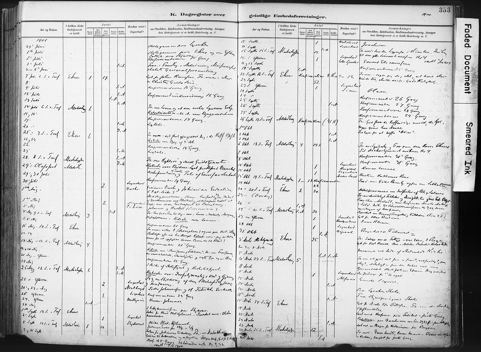Ministerialprotokoller, klokkerbøker og fødselsregistre - Nord-Trøndelag, SAT/A-1458/717/L0162: Parish register (official) no. 717A12, 1898-1923, p. 353