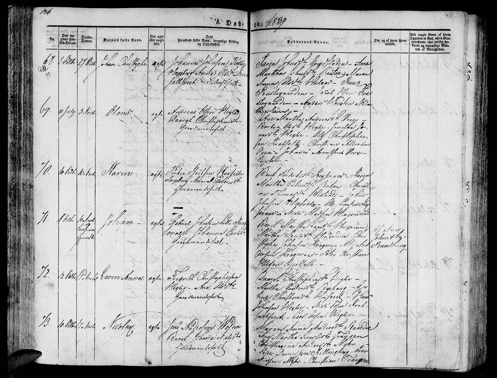 Ministerialprotokoller, klokkerbøker og fødselsregistre - Nord-Trøndelag, SAT/A-1458/701/L0006: Parish register (official) no. 701A06, 1825-1841, p. 136