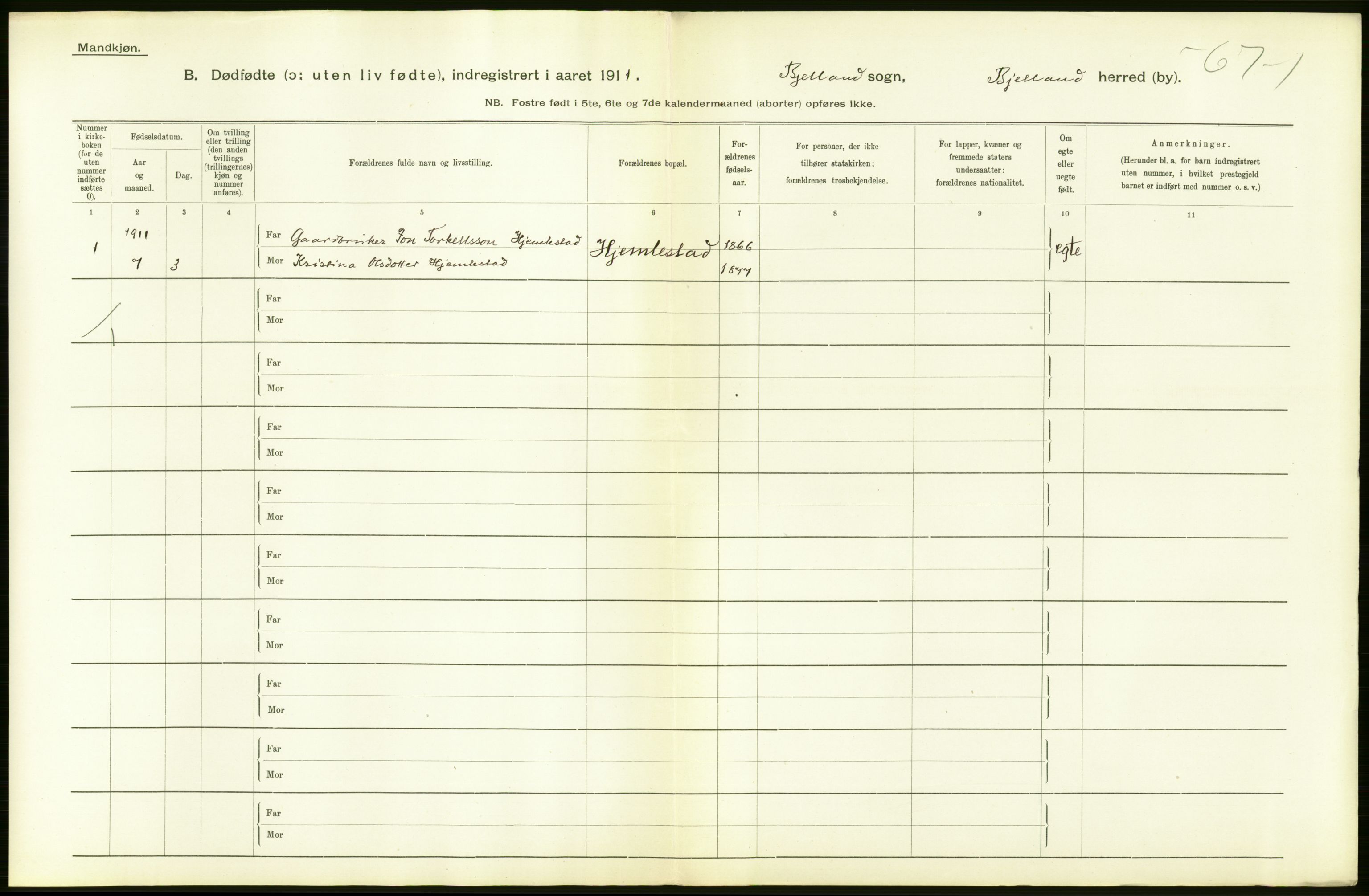 Statistisk sentralbyrå, Sosiodemografiske emner, Befolkning, AV/RA-S-2228/D/Df/Dfb/Dfba/L0024: Lister og Mandals amt:  Gifte, døde, dødfødte. Bygder og byer., 1911, p. 16