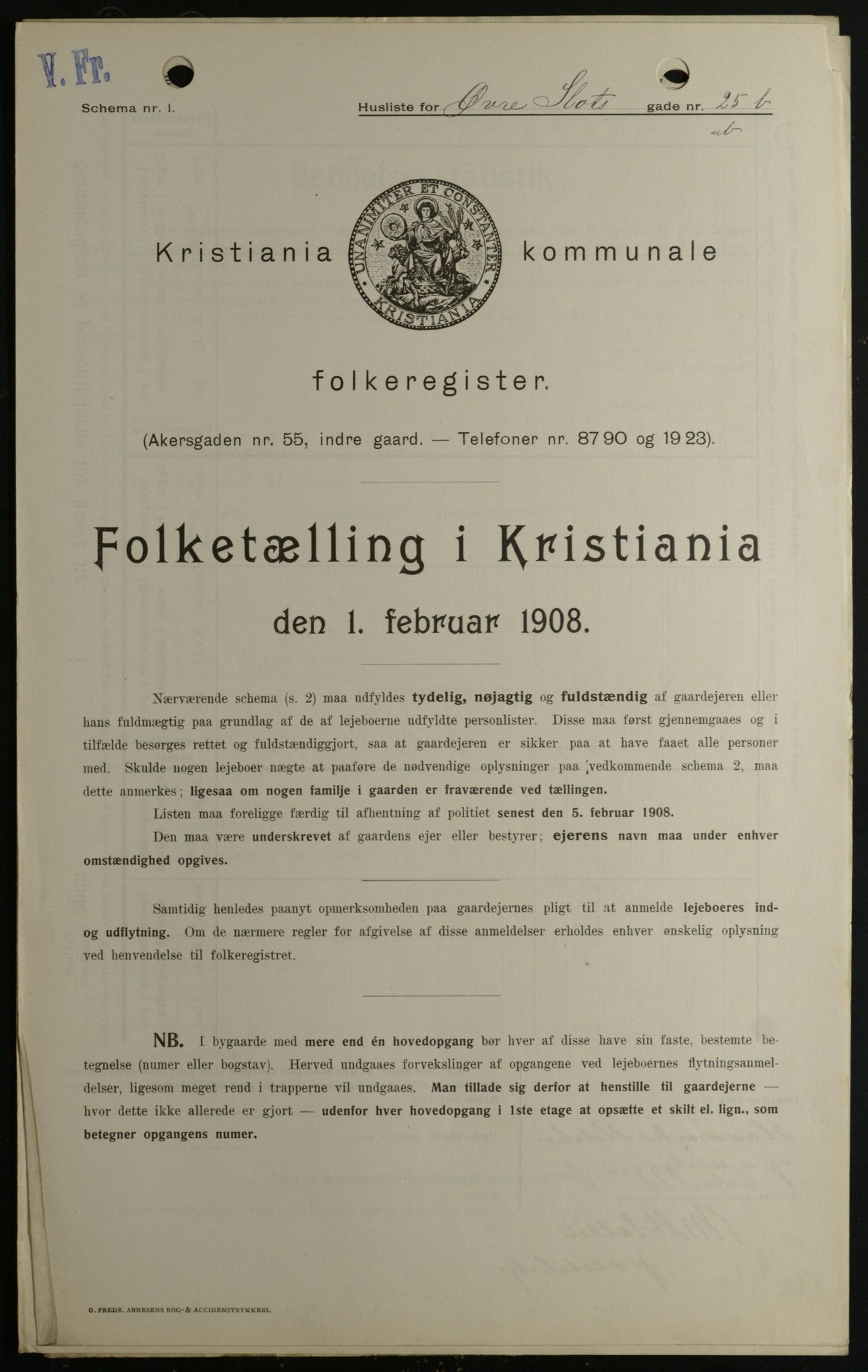 OBA, Municipal Census 1908 for Kristiania, 1908, p. 116728