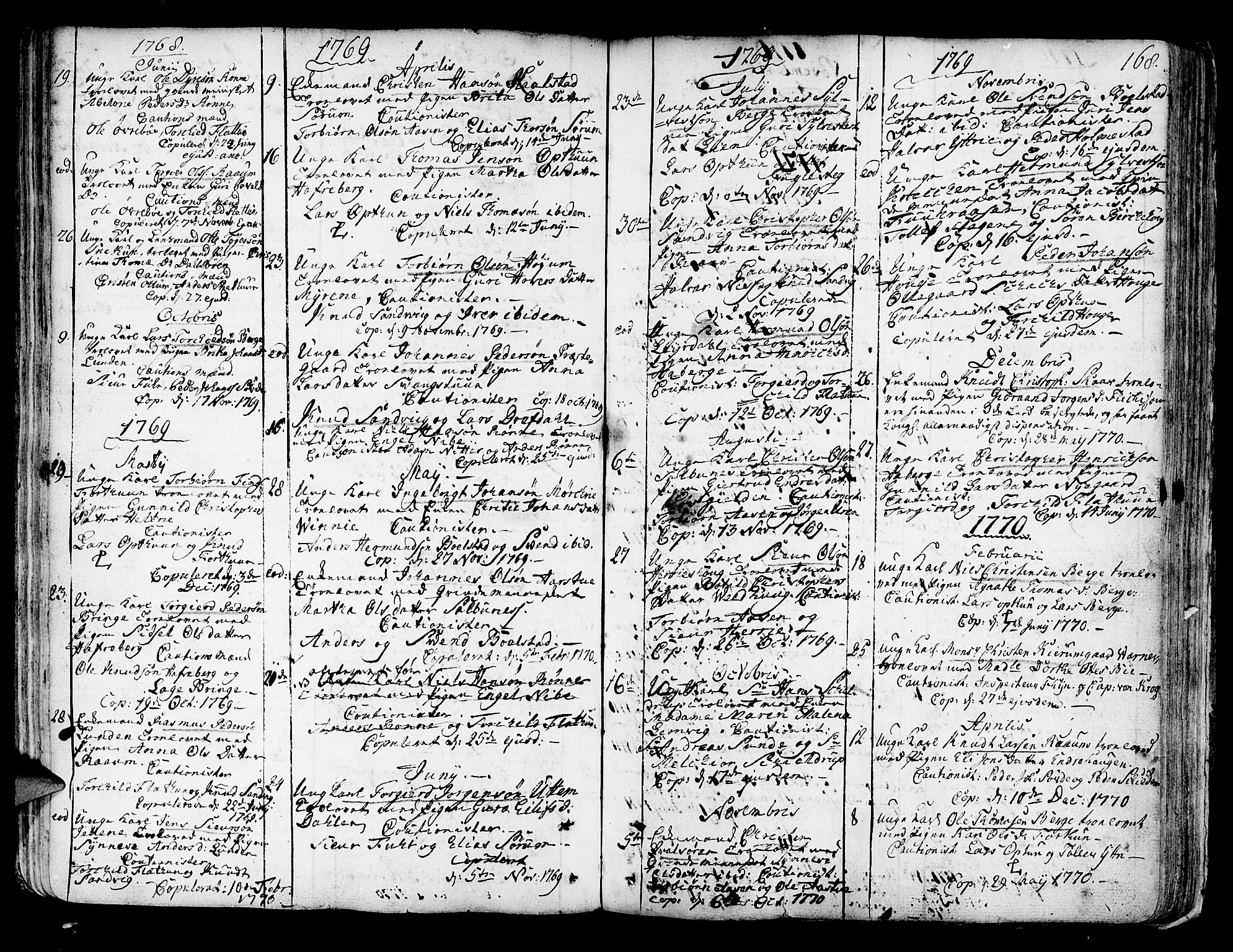 Luster sokneprestembete, SAB/A-81101/H/Haa/Haaa/L0001: Parish register (official) no. A 1, 1731-1803, p. 168