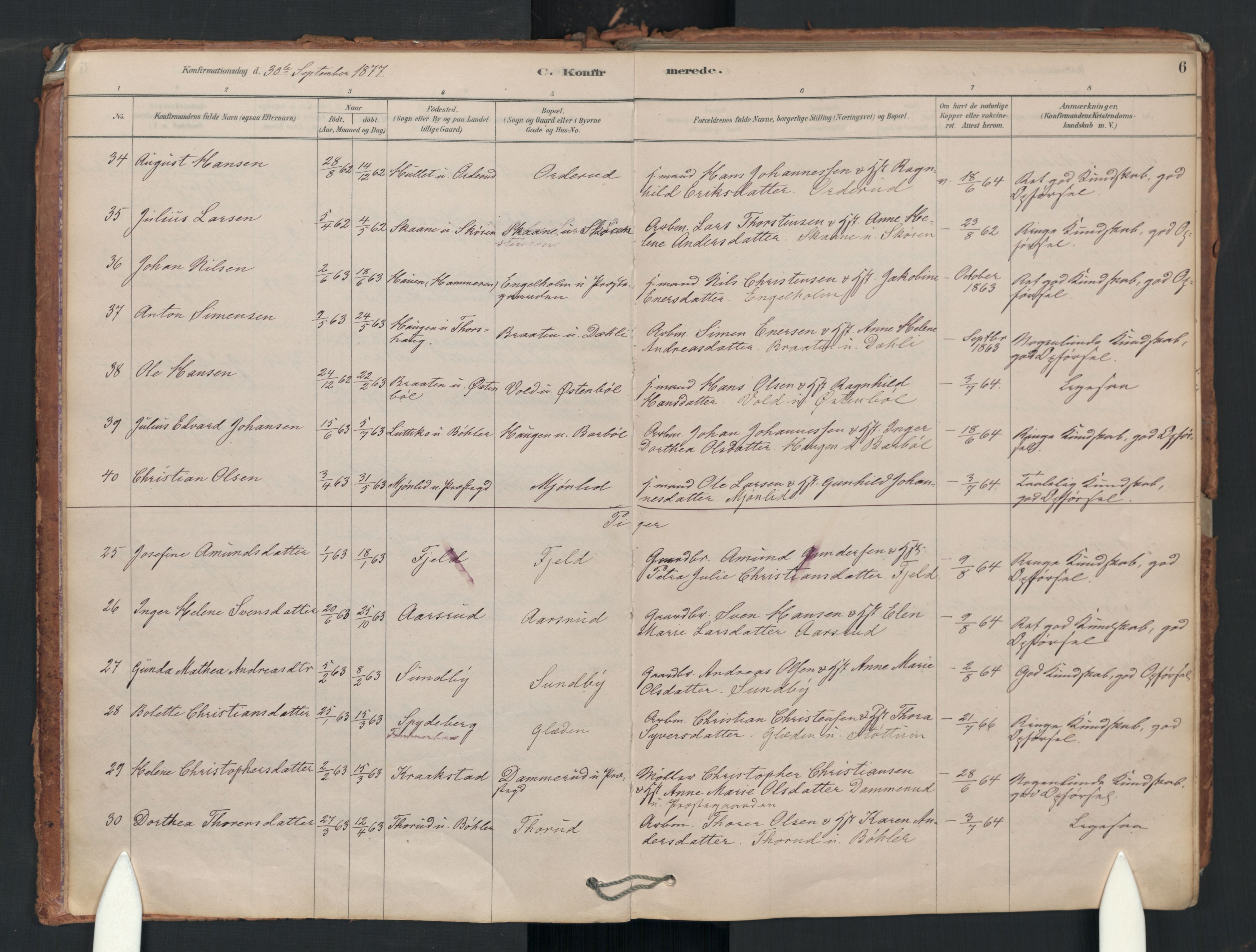 Enebakk prestekontor Kirkebøker, AV/SAO-A-10171c/F/Fa/L0018: Parish register (official) no. I 18, 1877-1930, p. 6