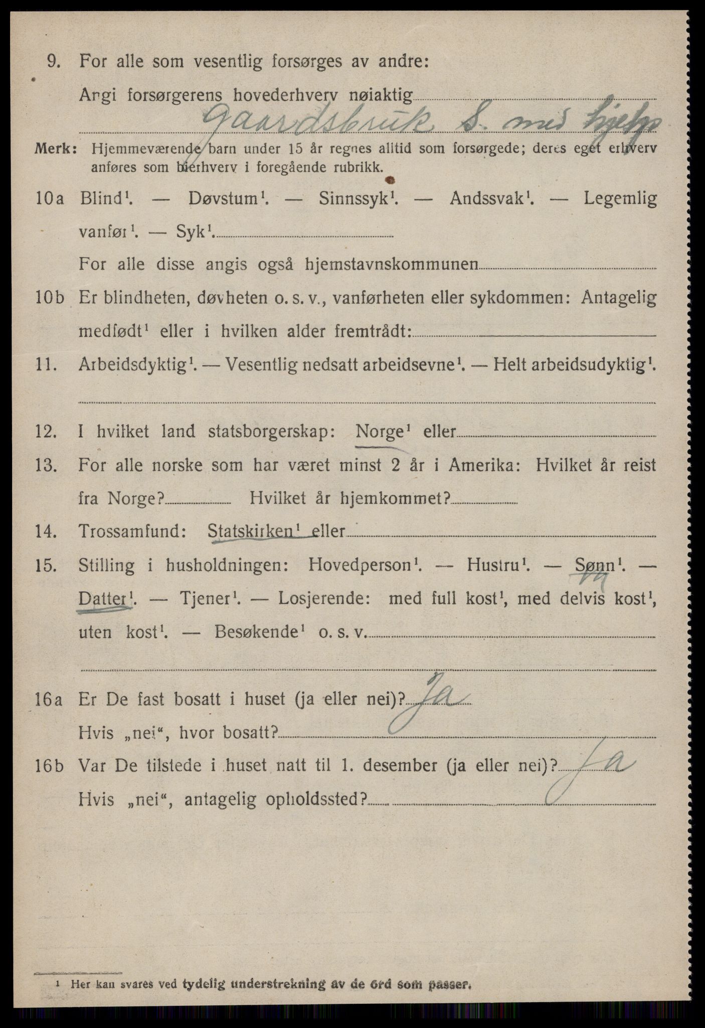 SAT, 1920 census for Borgund, 1920, p. 5785