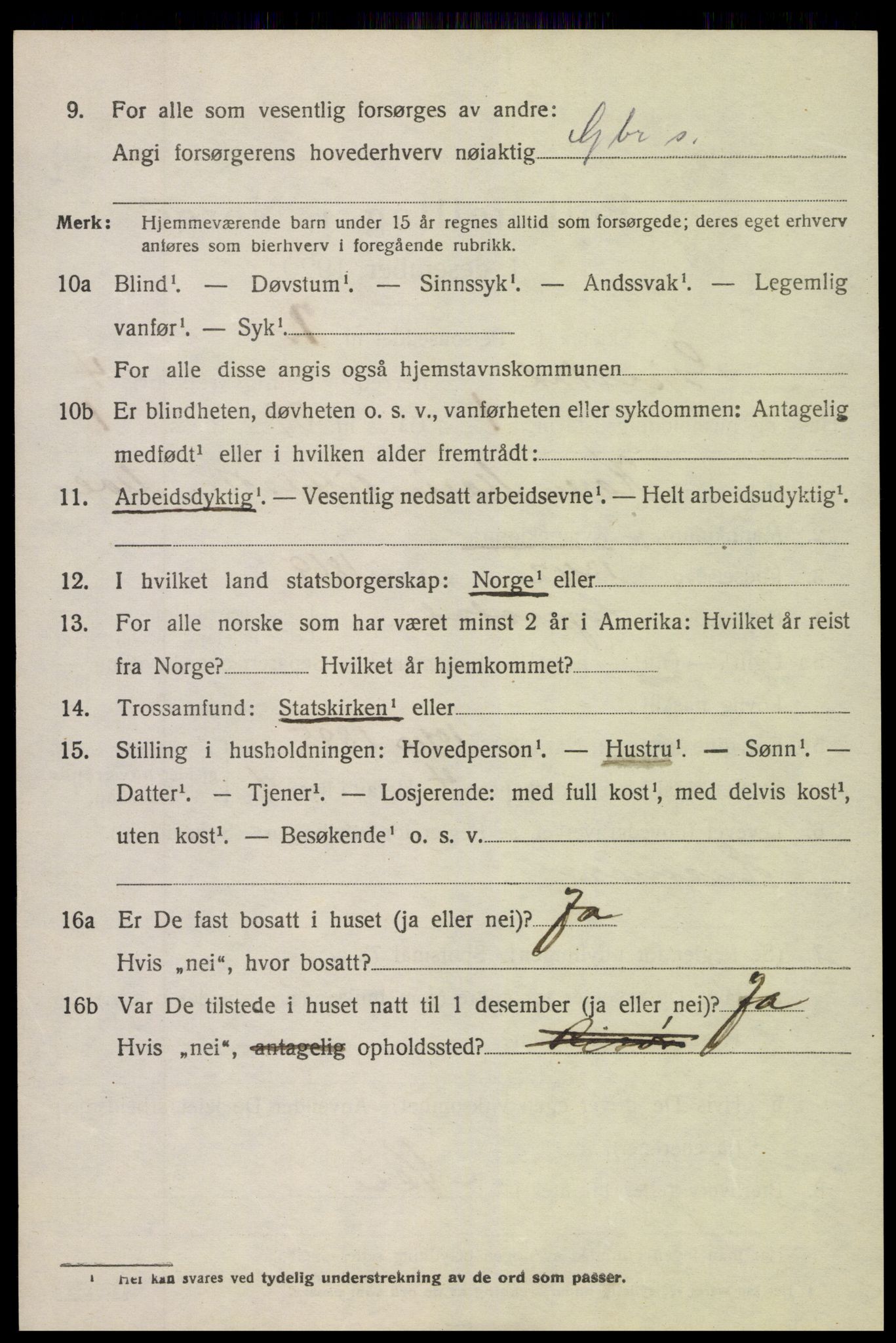 SAK, 1920 census for Gjerstad, 1920, p. 2708