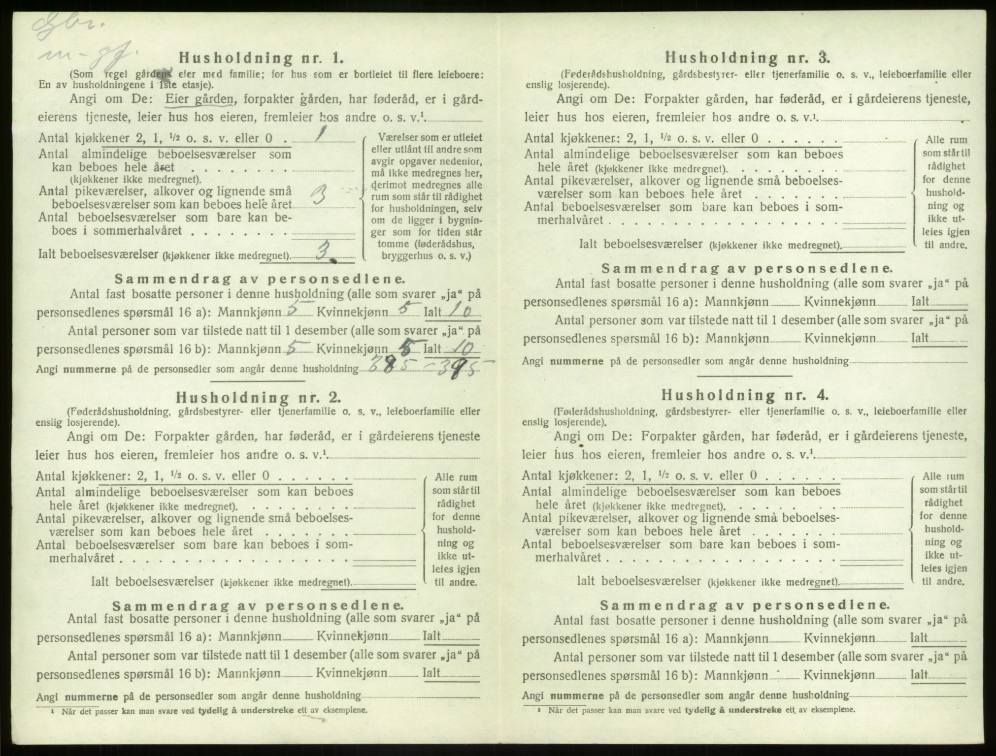 SAB, 1920 census for Kinn, 1920, p. 509