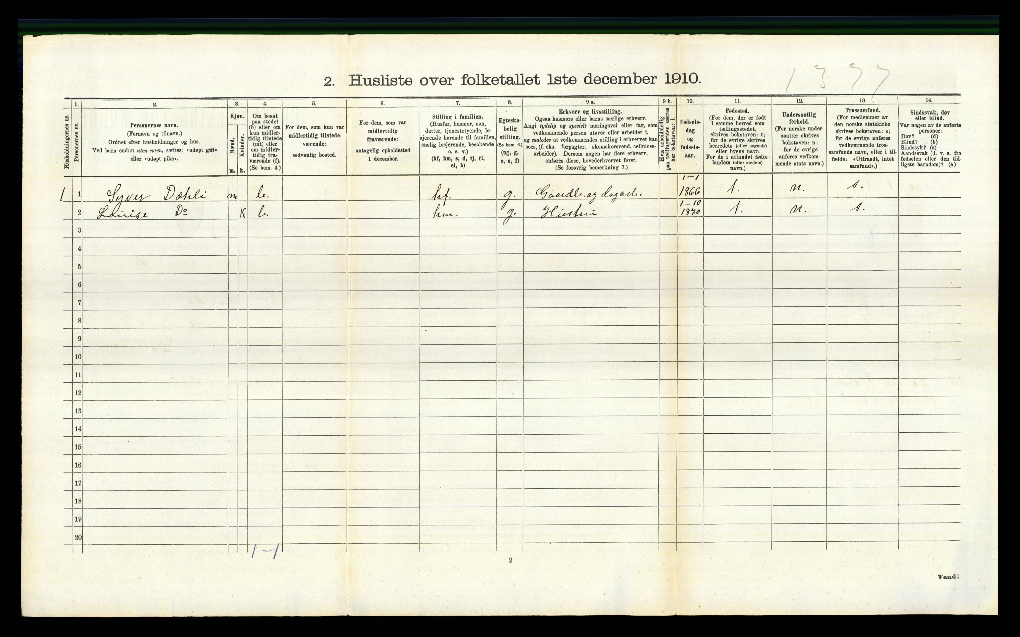 RA, 1910 census for Nordre Land, 1910, p. 590