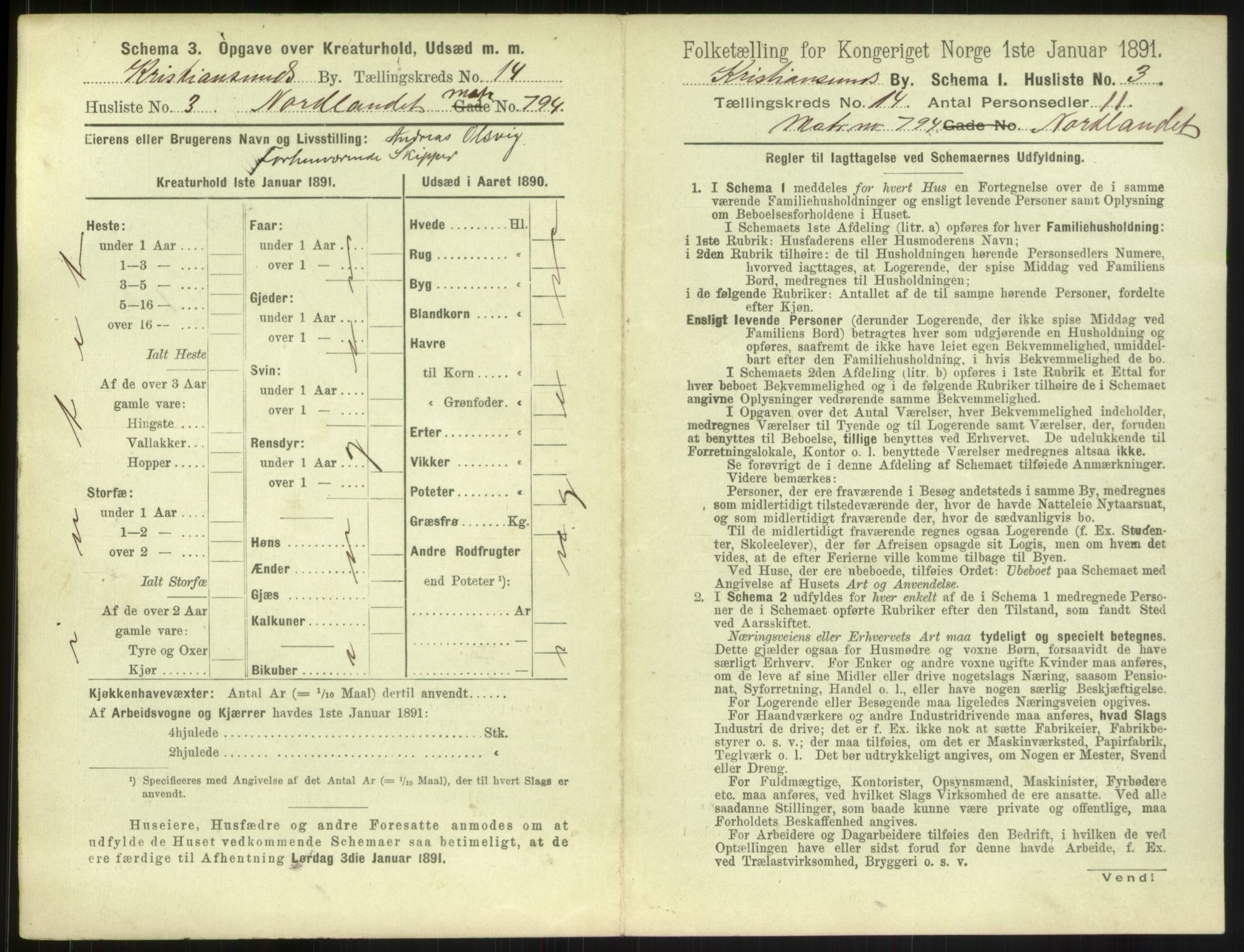 RA, 1891 census for 1503 Kristiansund, 1891, p. 1500