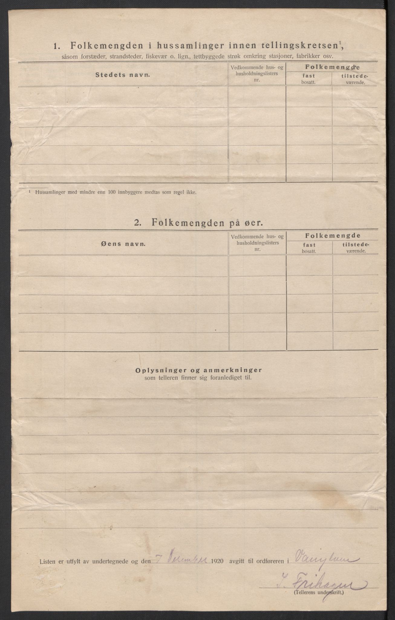 SAT, 1920 census for Vanylven, 1920, p. 22