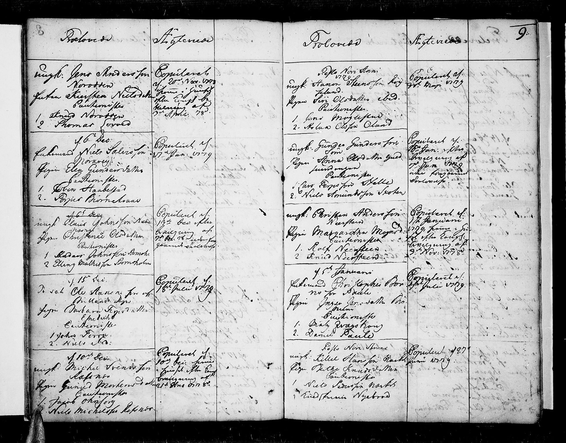 Øyestad sokneprestkontor, SAK/1111-0049/F/Fa/L0009: Parish register (official) no. A 9, 1778-1808, p. 9
