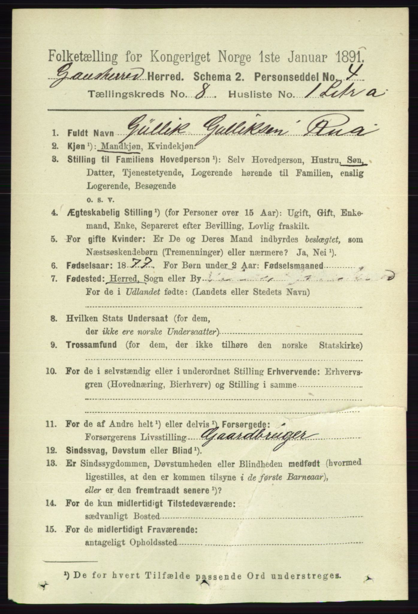 RA, 1891 census for 0824 Gransherad, 1891, p. 1413