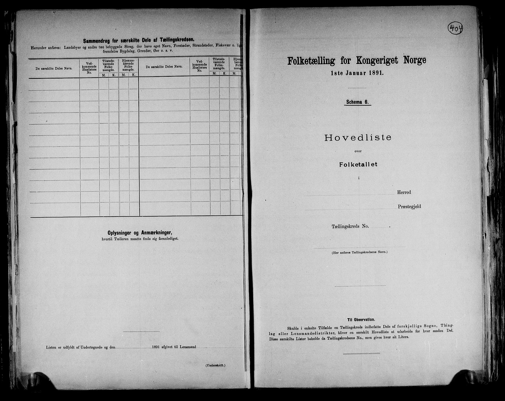 RA, 1891 census for 0423 Grue, 1891, p. 8