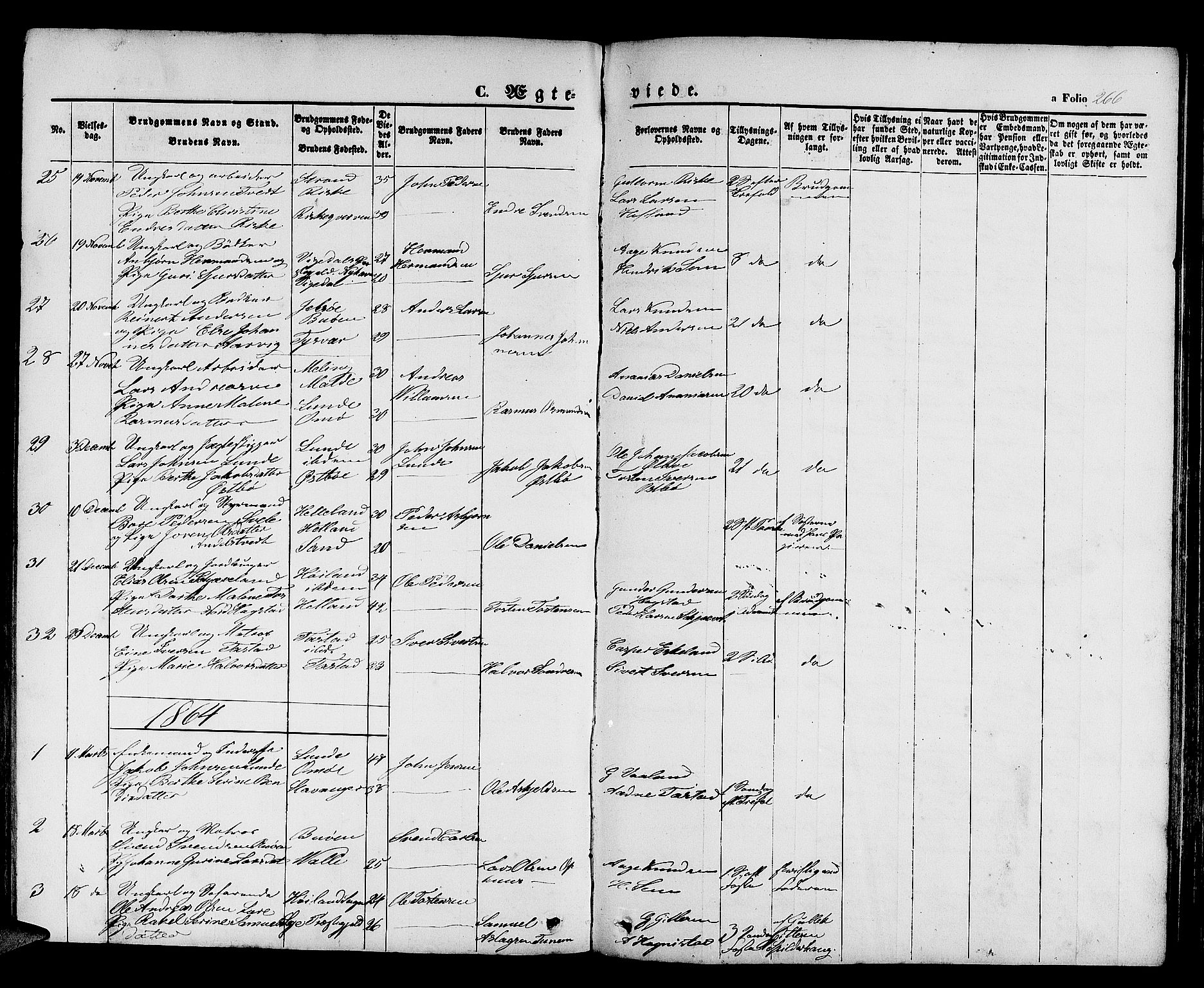 Hetland sokneprestkontor, AV/SAST-A-101826/30/30BB/L0003: Parish register (copy) no. B 3, 1863-1877, p. 266