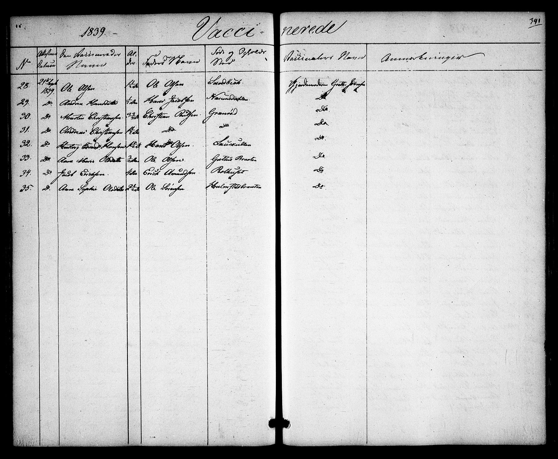 Rygge prestekontor Kirkebøker, AV/SAO-A-10084b/F/Fa/L0004: Parish register (official) no. 4, 1836-1851, p. 341