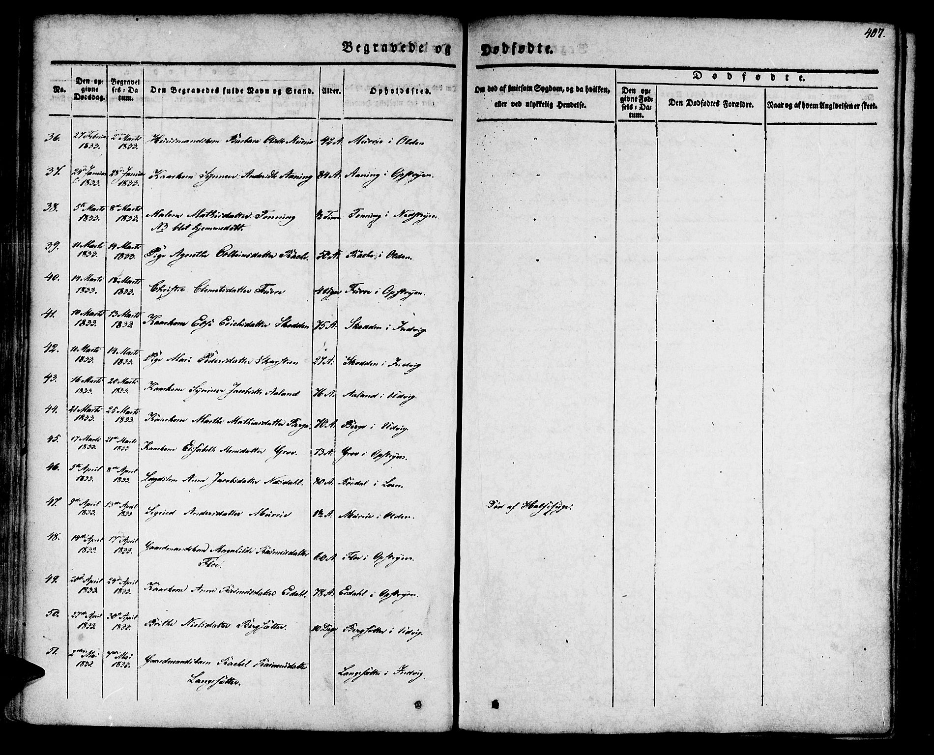 Innvik sokneprestembete, AV/SAB-A-80501: Parish register (official) no. A 4II, 1832-1846, p. 407