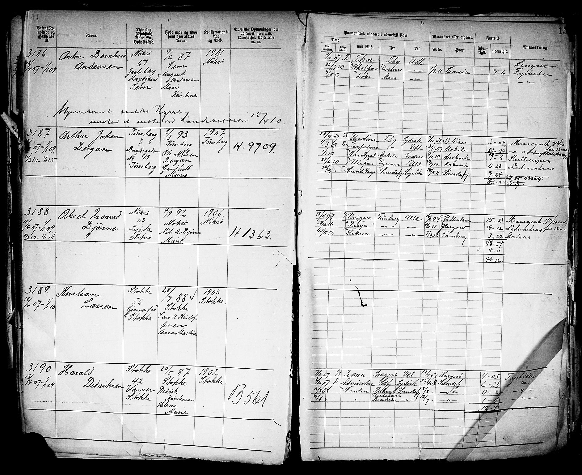 Tønsberg innrulleringskontor, SAKO/A-786/F/Fb/L0005: Annotasjonsrulle Patent nr. 2401-4080, 1904-1910, p. 162