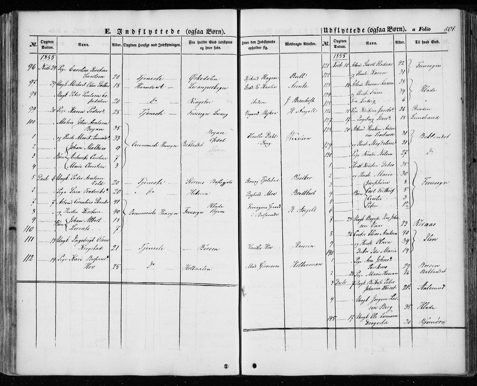 Ministerialprotokoller, klokkerbøker og fødselsregistre - Sør-Trøndelag, SAT/A-1456/601/L0051: Parish register (official) no. 601A19, 1848-1857, p. 501